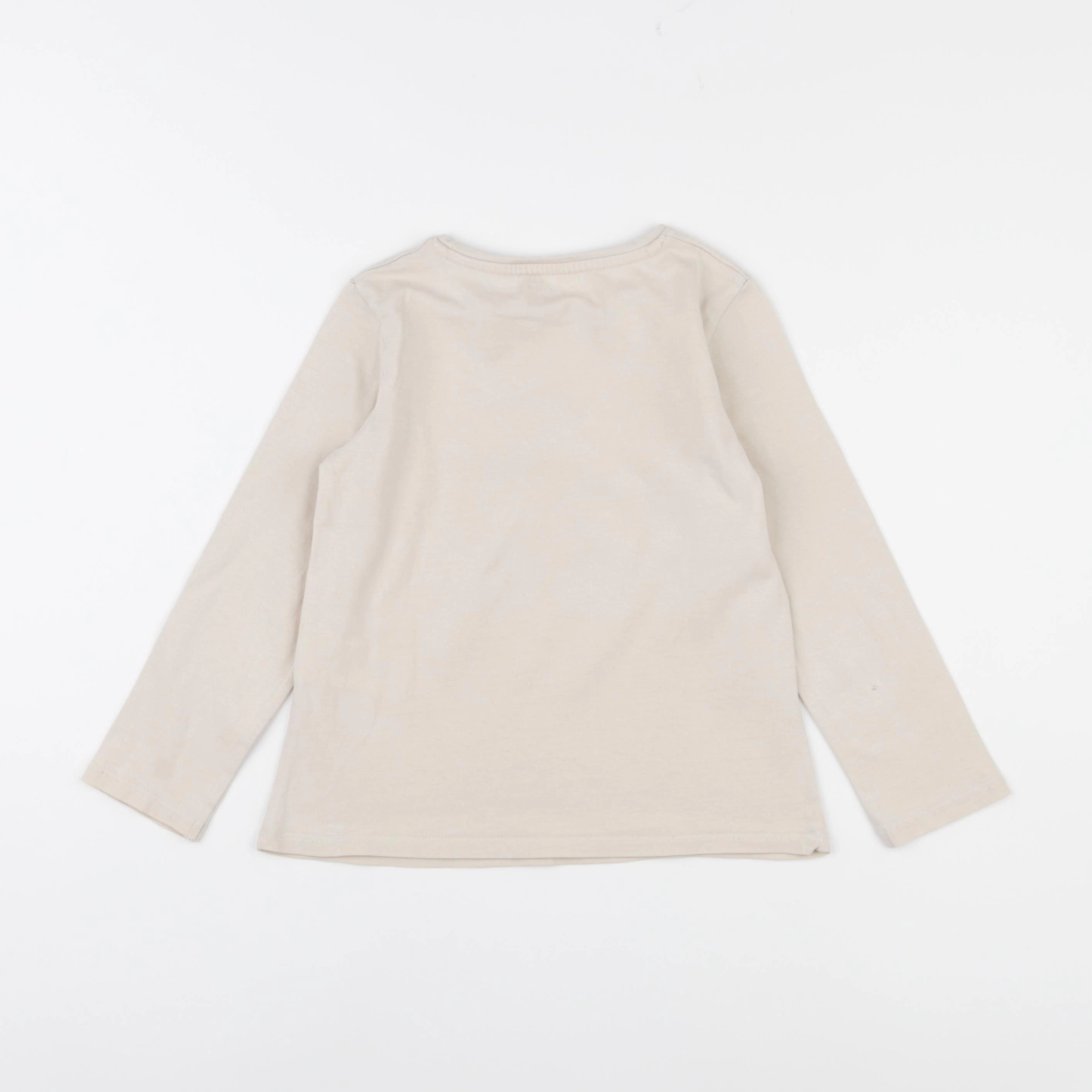 Vertbaudet - tee-shirt beige - 5 ans