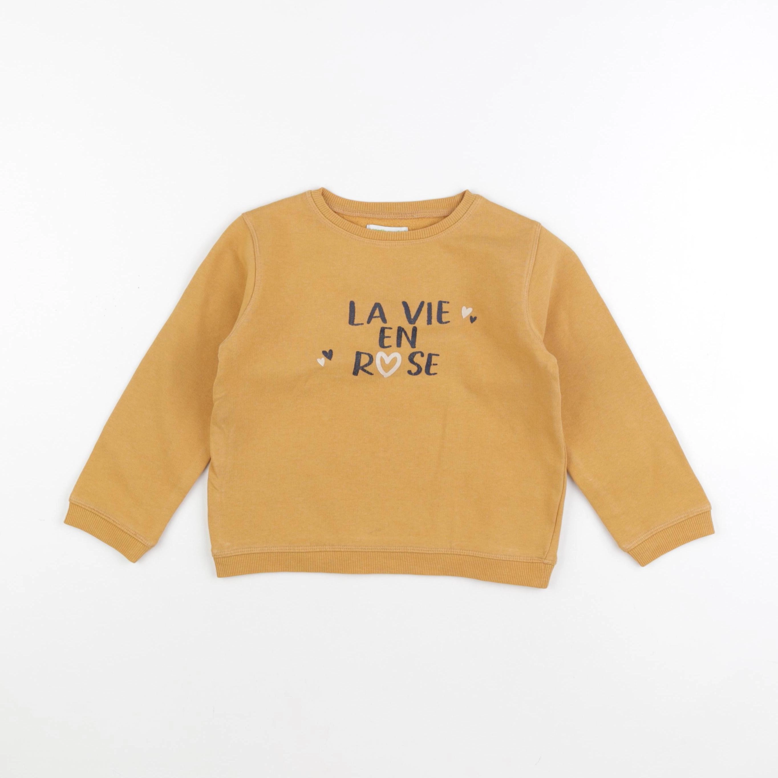Vertbaudet - sweat jaune - 5 ans
