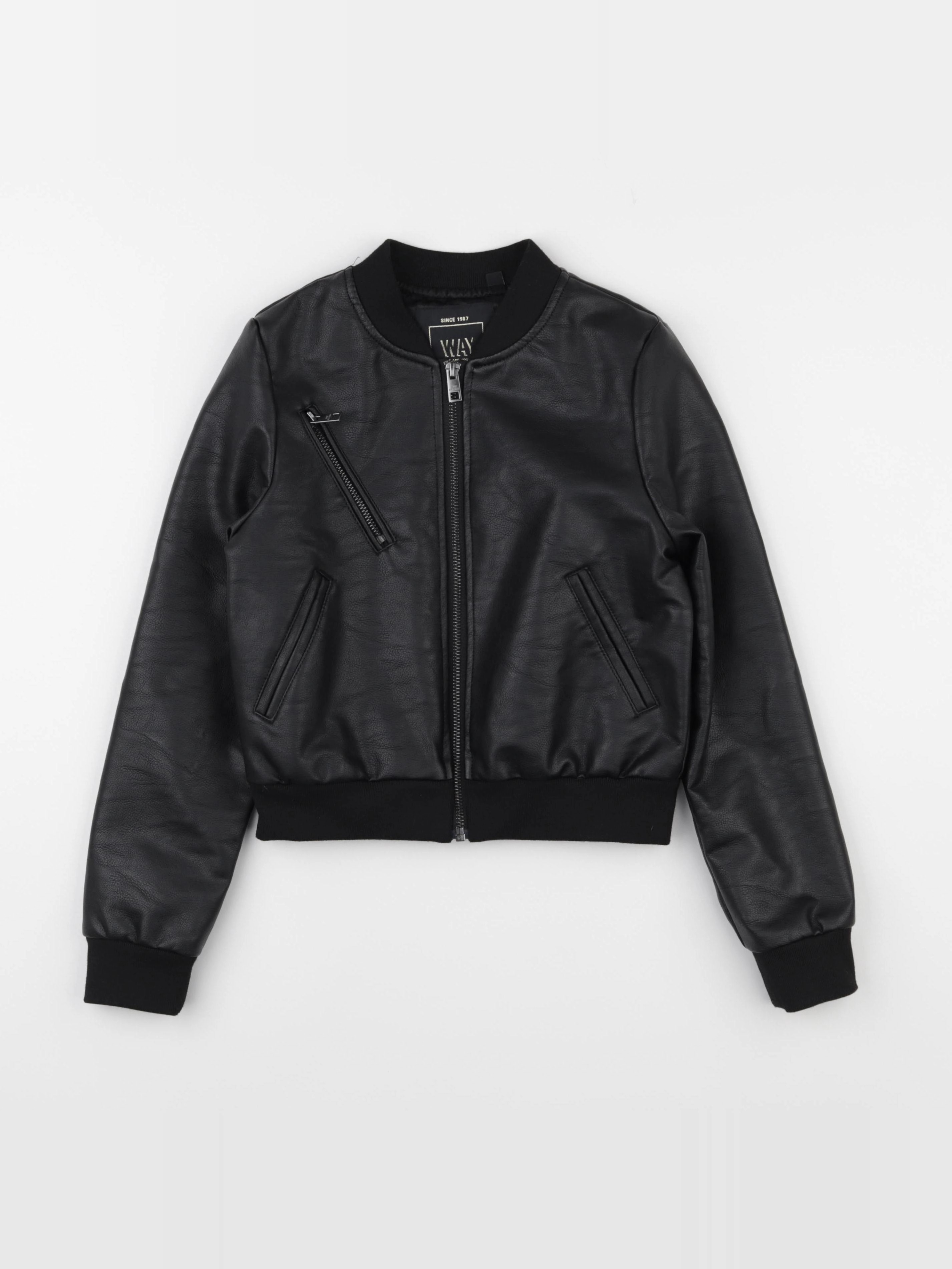 IKKS - veste simili cuir noir - 10 ans