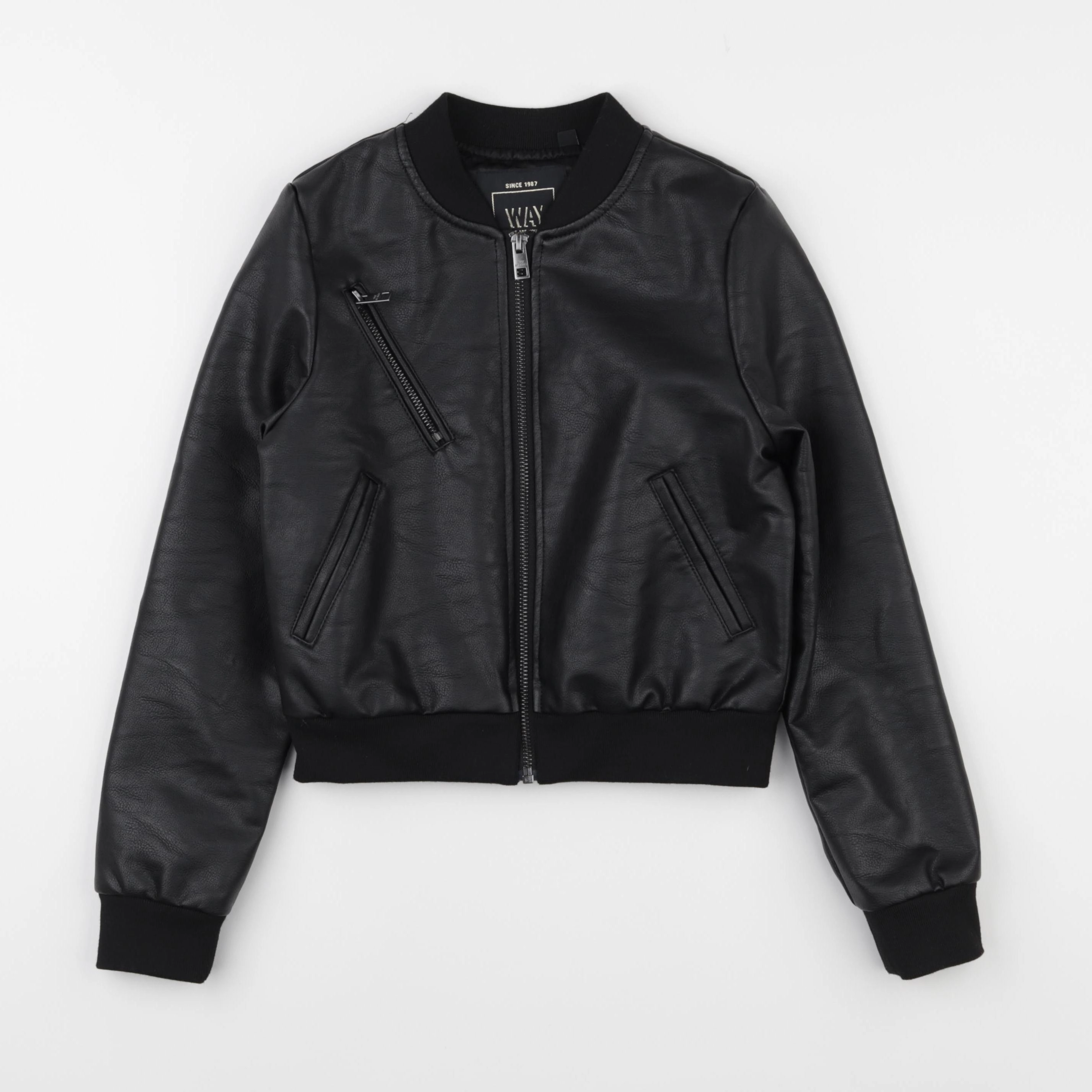 IKKS - veste simili cuir noir - 10 ans