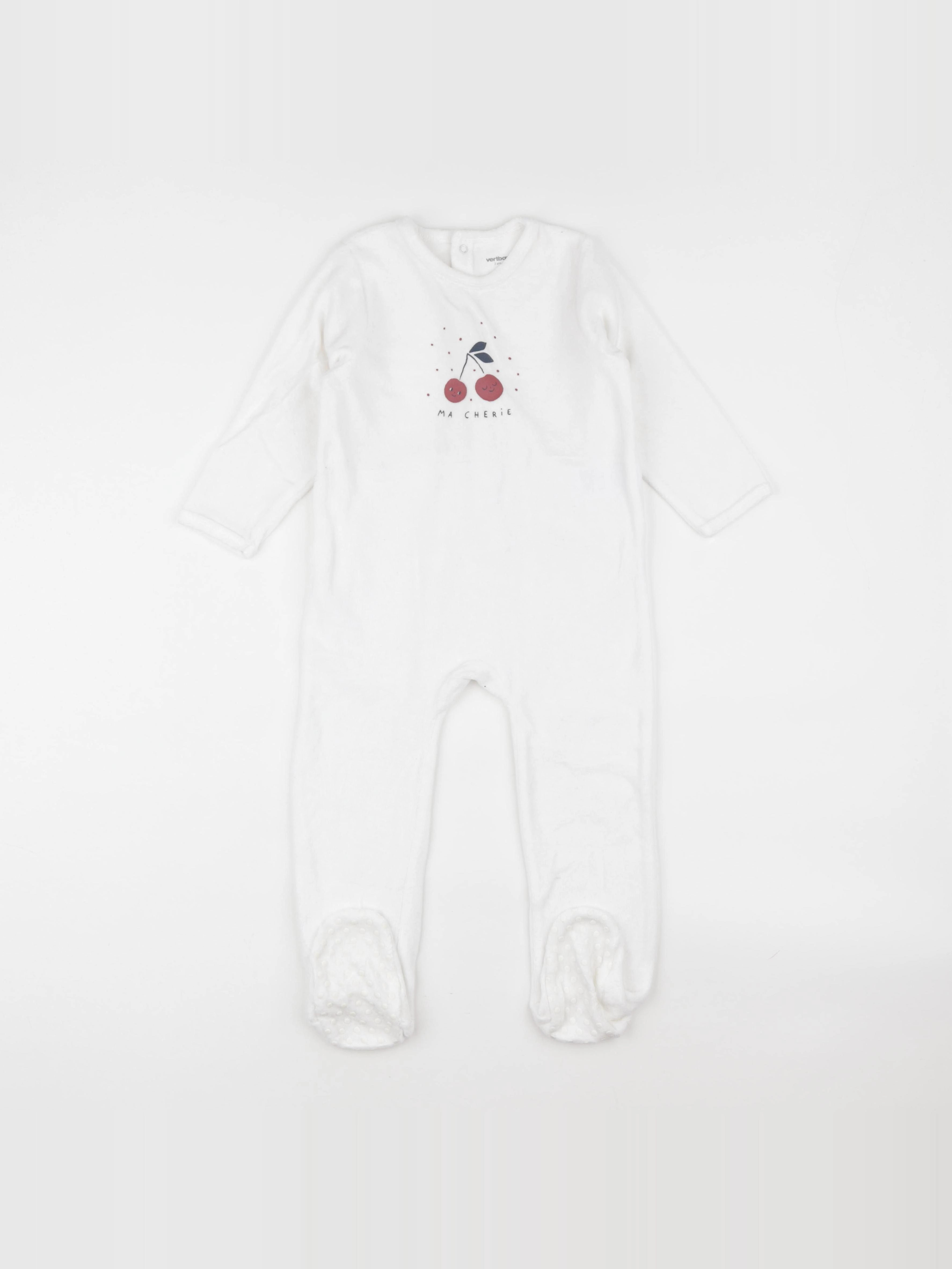 Vertbaudet - pyjama velours blanc - 3 ans
