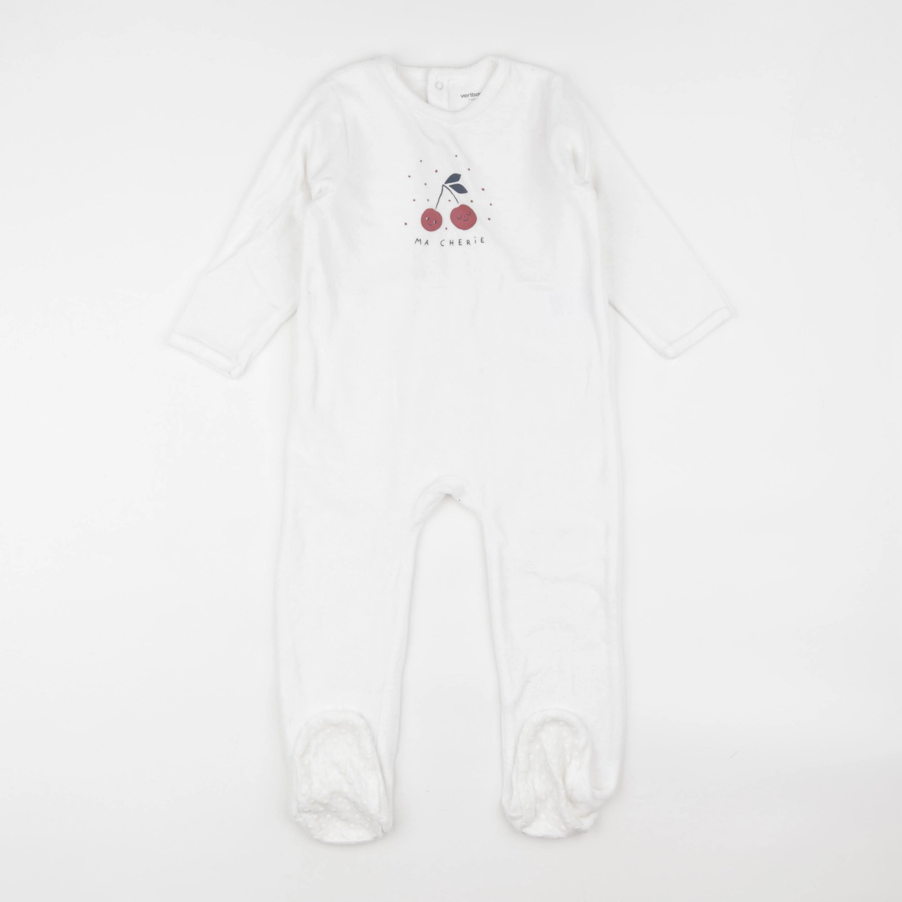 Vertbaudet - pyjama velours blanc - 3 ans