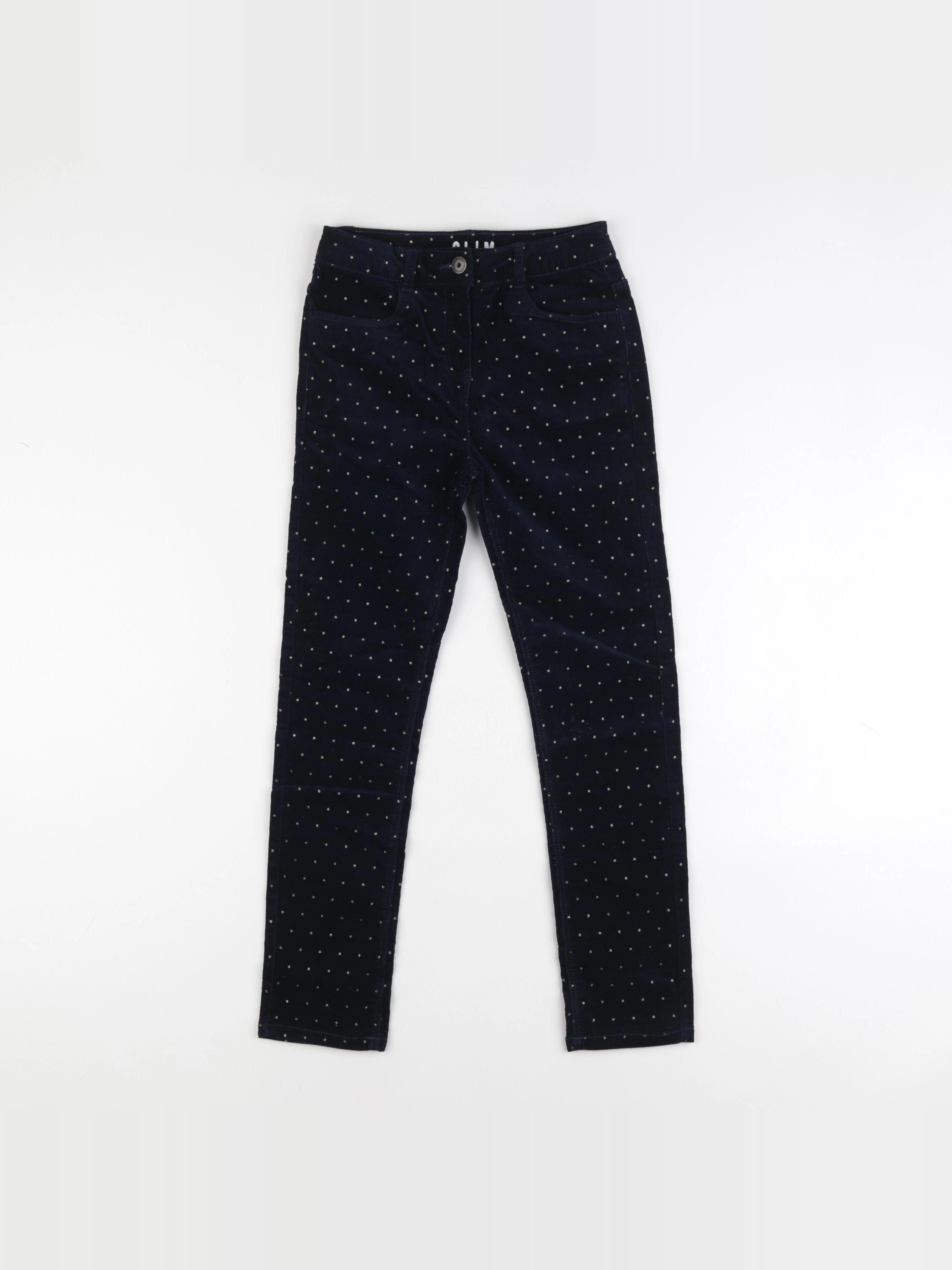 Vertbaudet - pantalon bleu, or - 10 ans