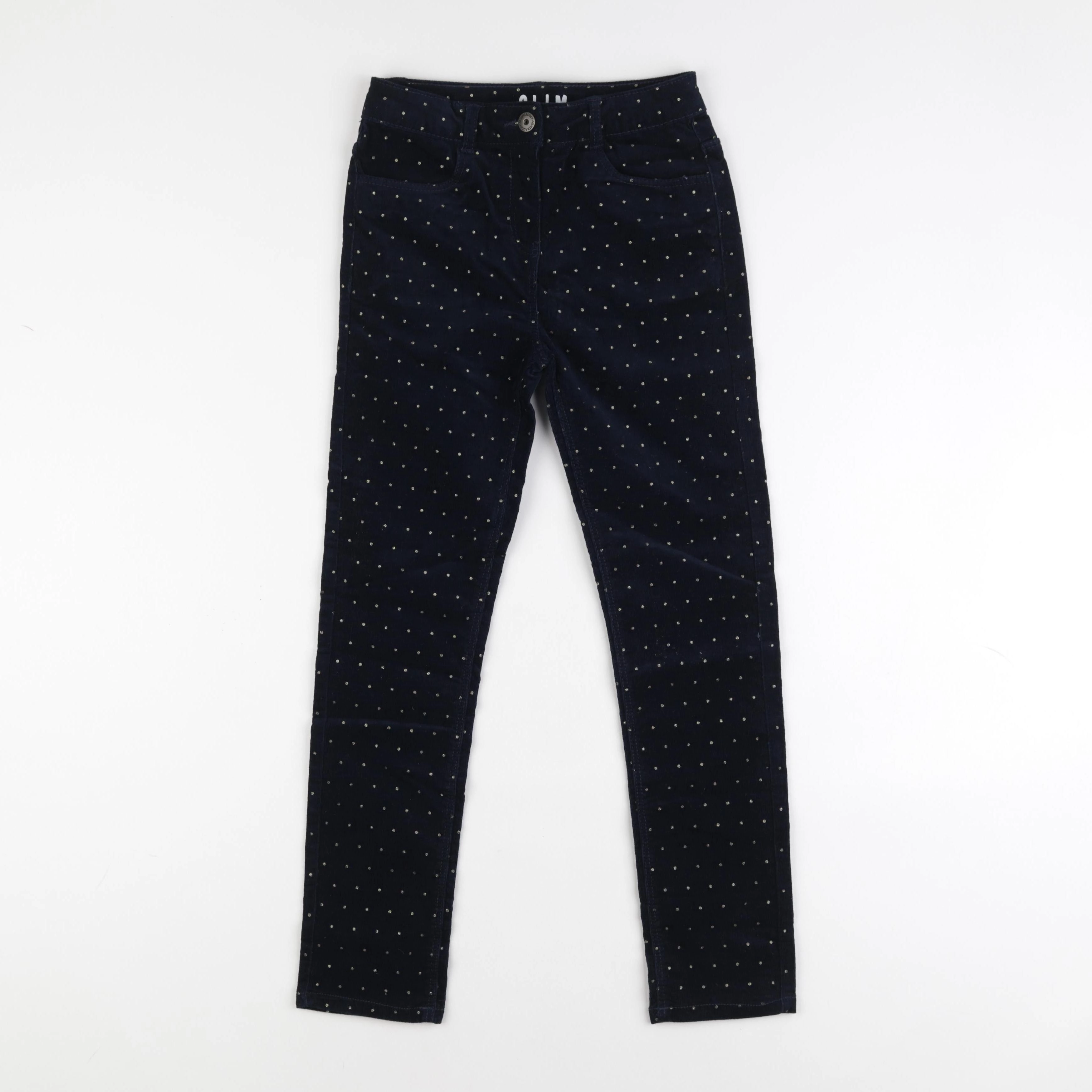 Vertbaudet - pantalon bleu, or - 10 ans