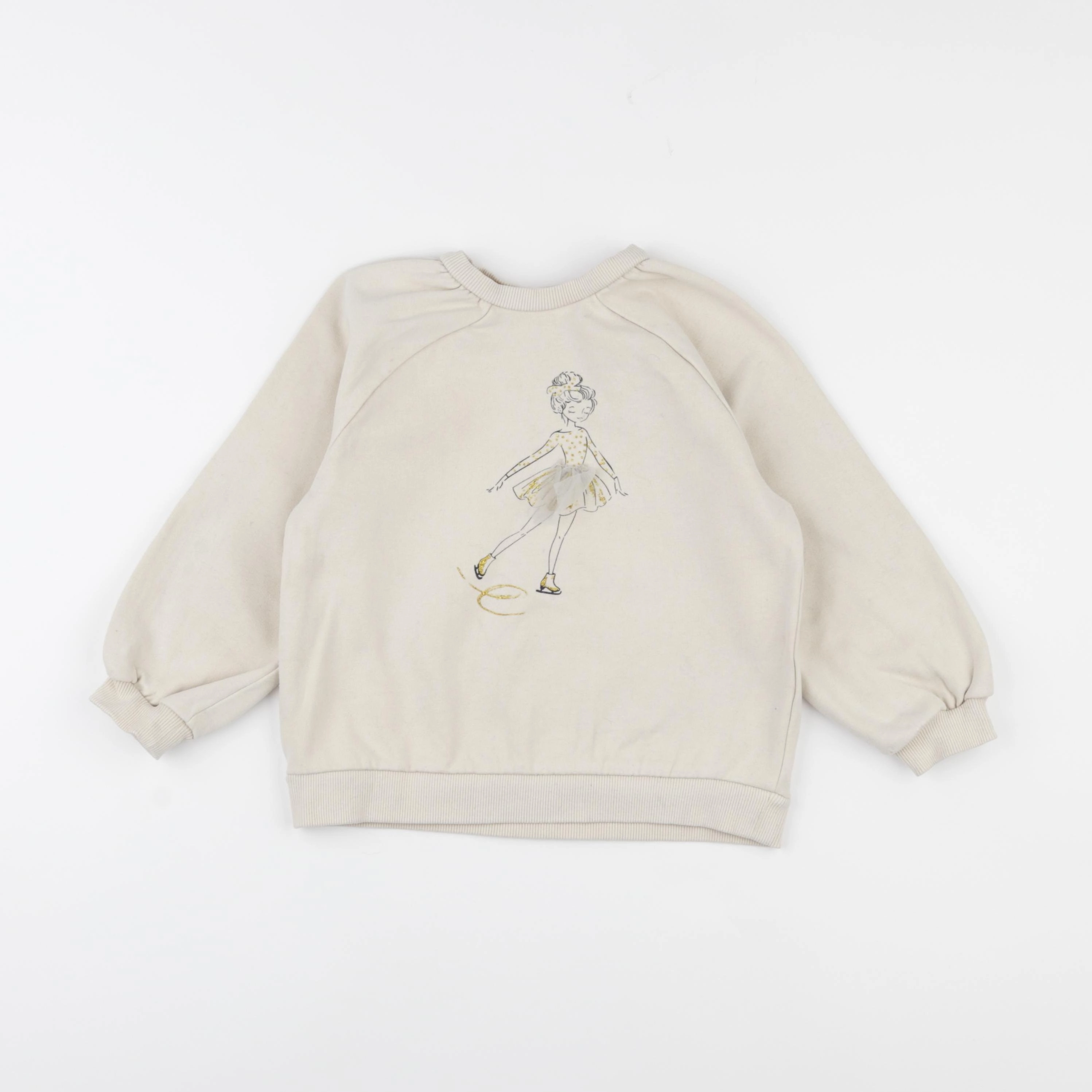 Vertbaudet - sweat beige - 6 ans