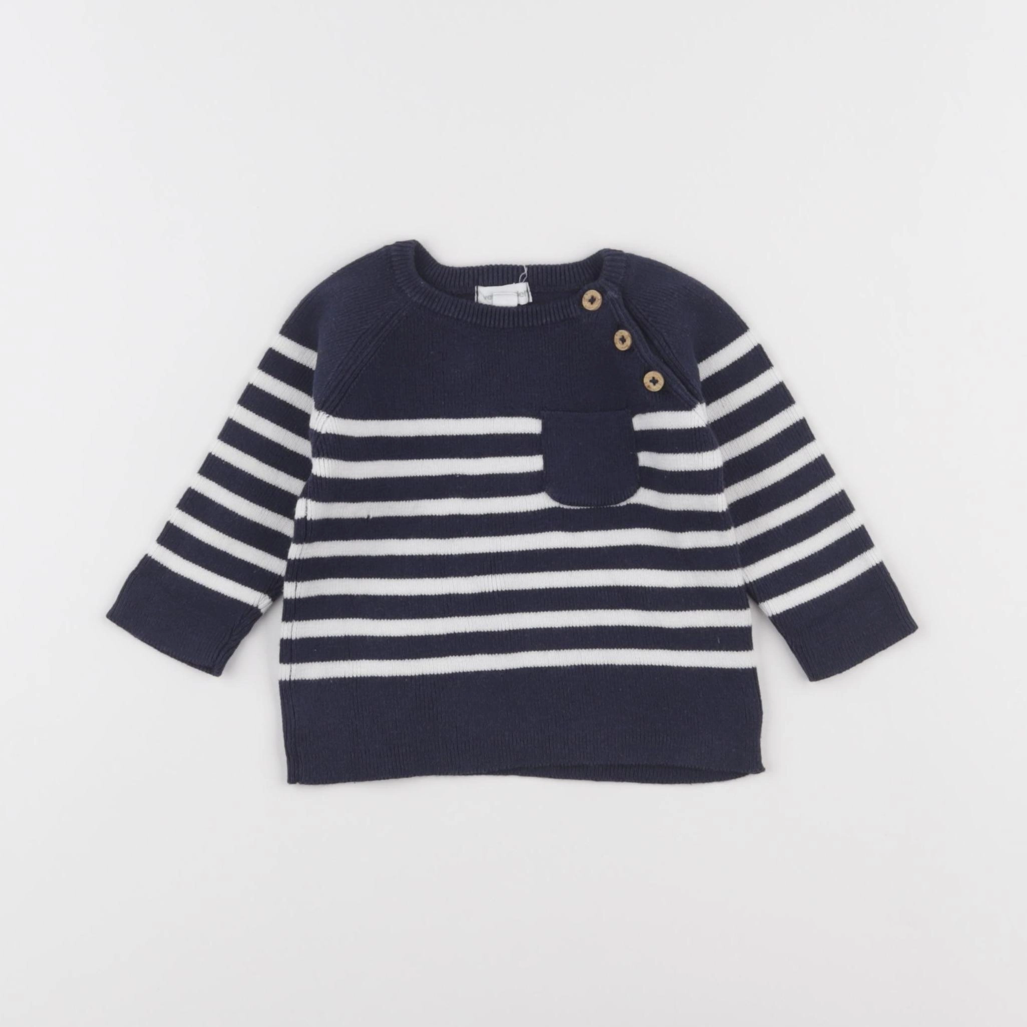 Vertbaudet - pull bleu - 3 mois