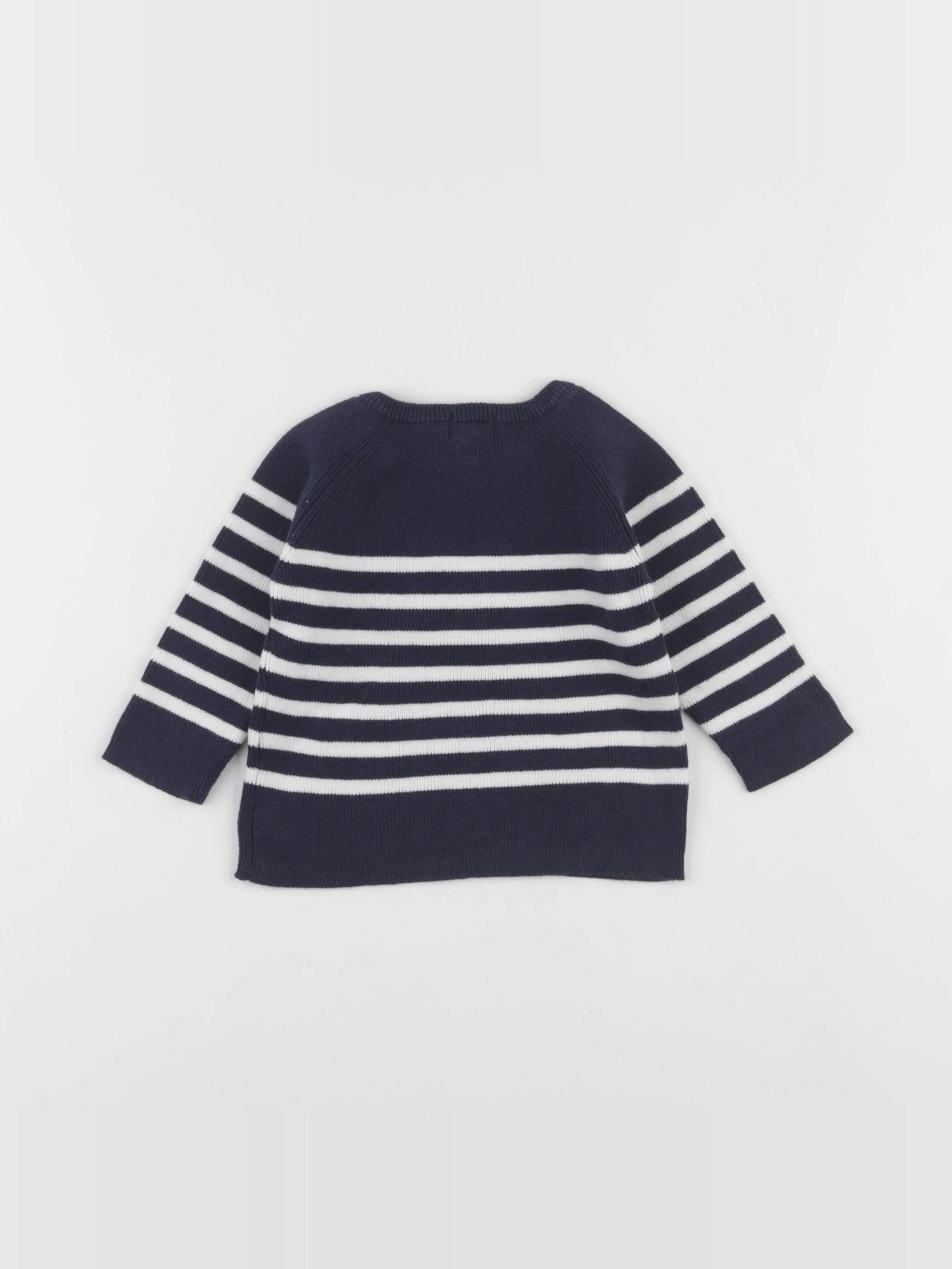 Vertbaudet - pull bleu - 3 mois