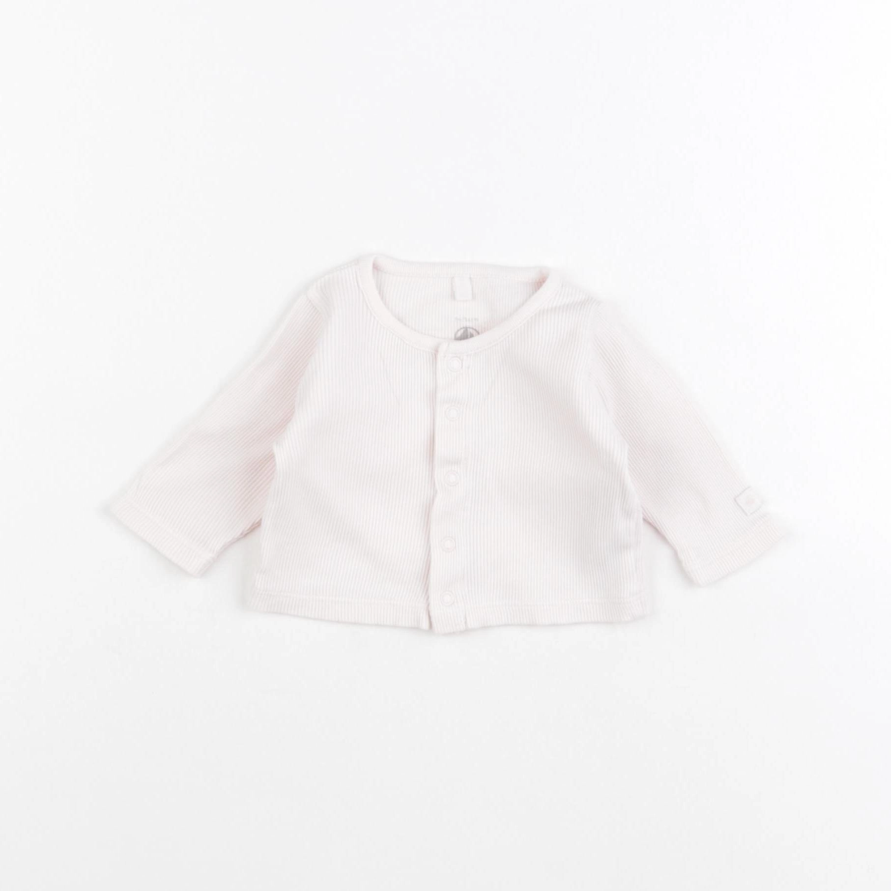 Petit Bateau - gilet rose - 1 mois