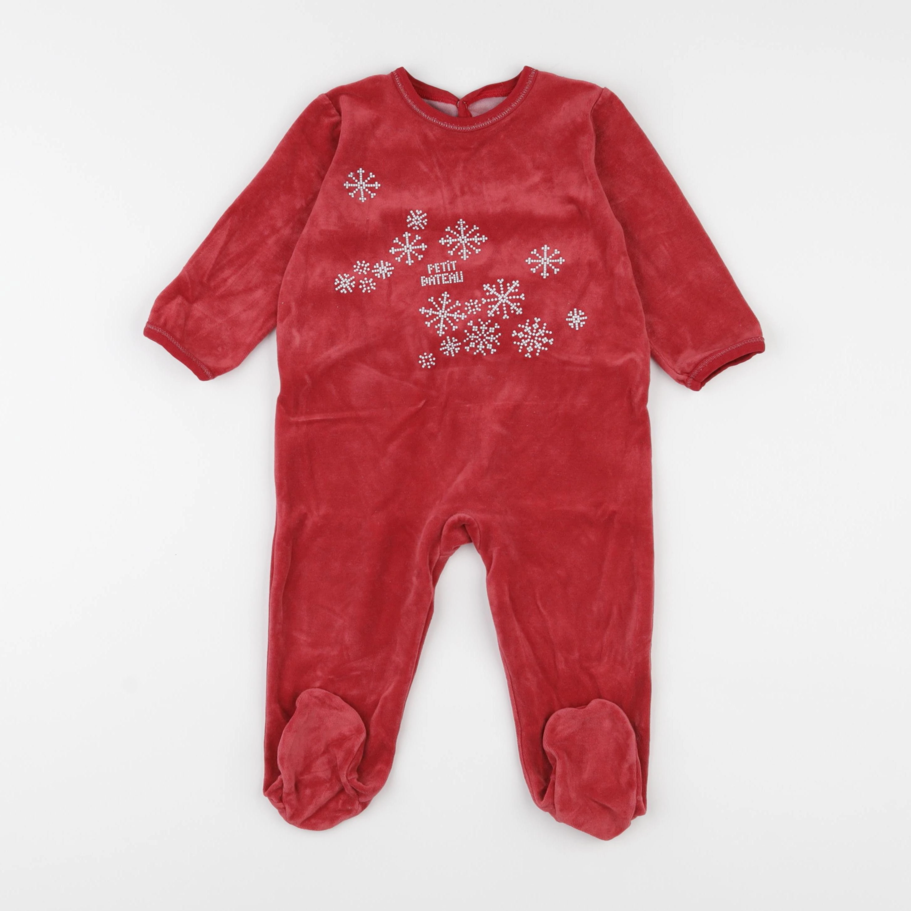 Petit Bateau - pyjama velours rouge - 18 mois