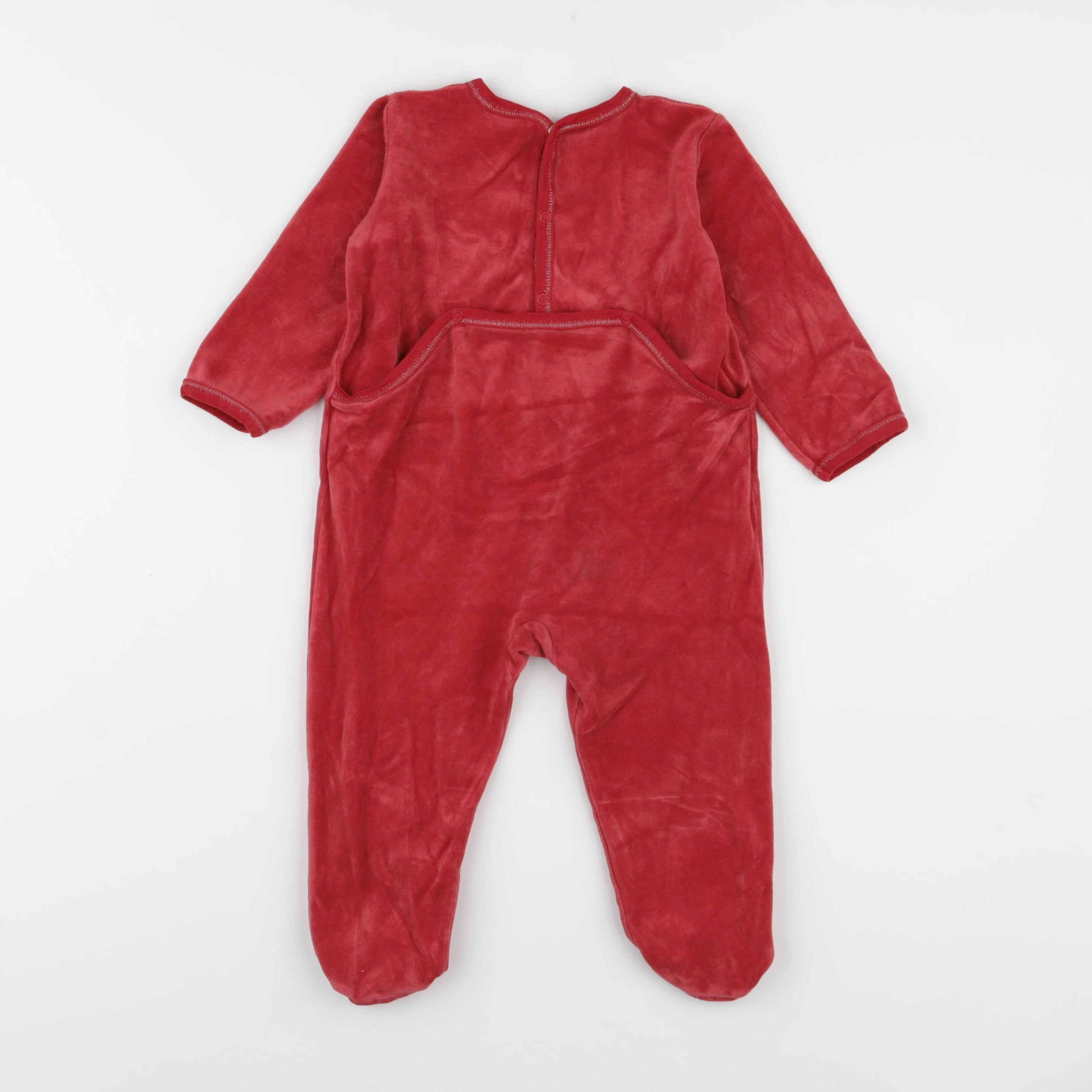 Petit Bateau - pyjama velours rouge - 18 mois