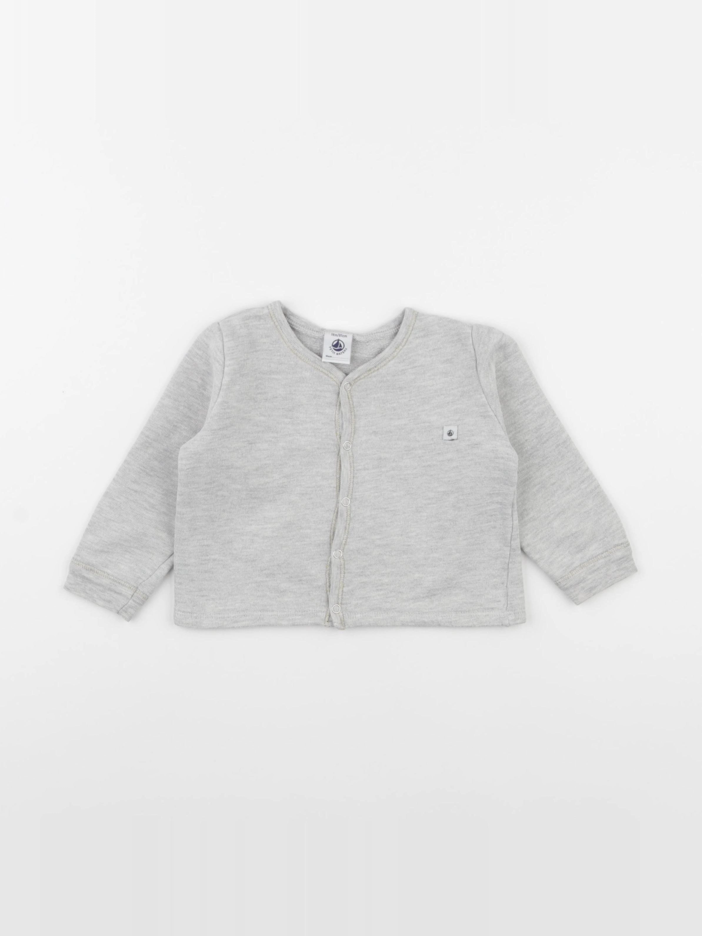 Petit Bateau - gilet gris - 18 mois