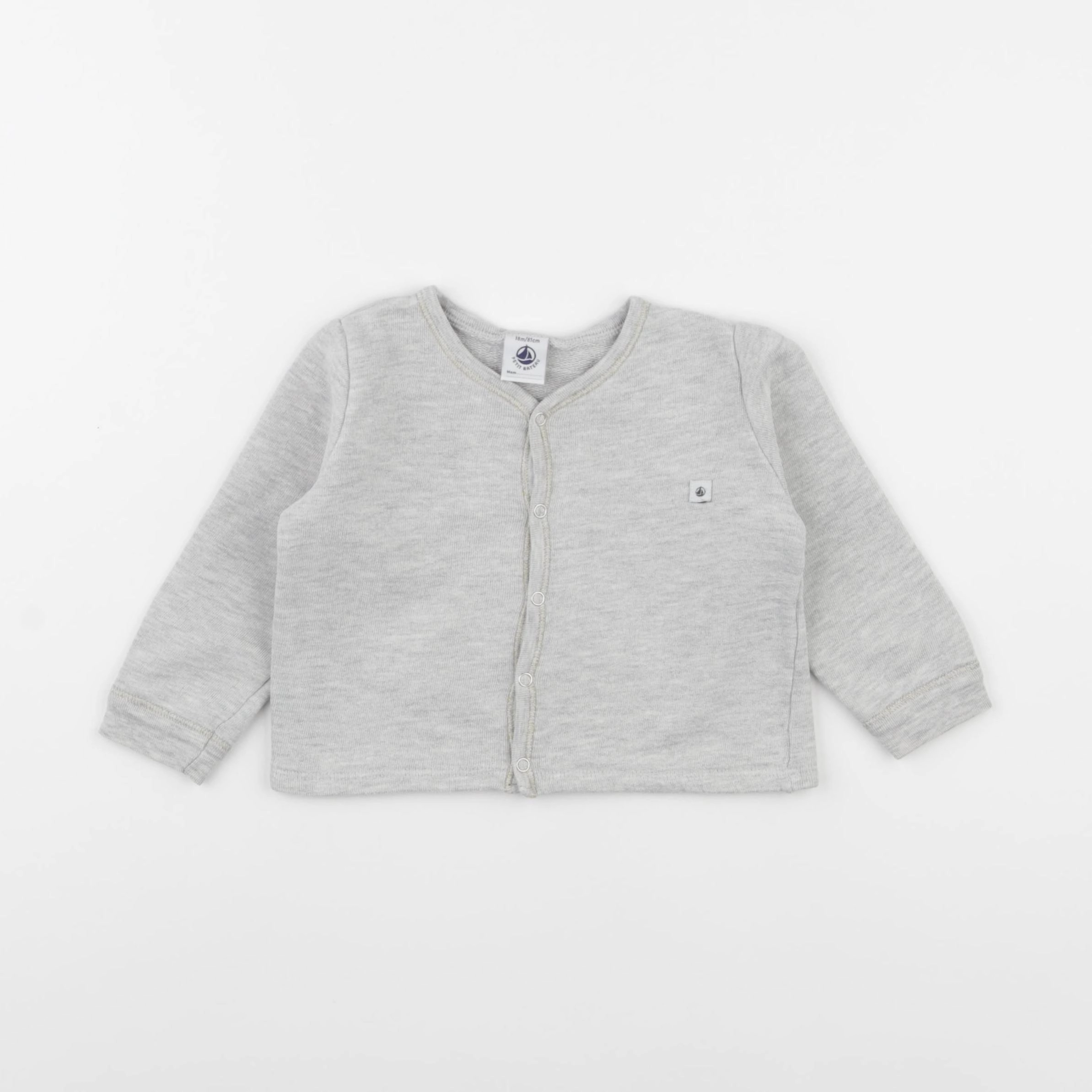 Petit Bateau - gilet gris - 18 mois