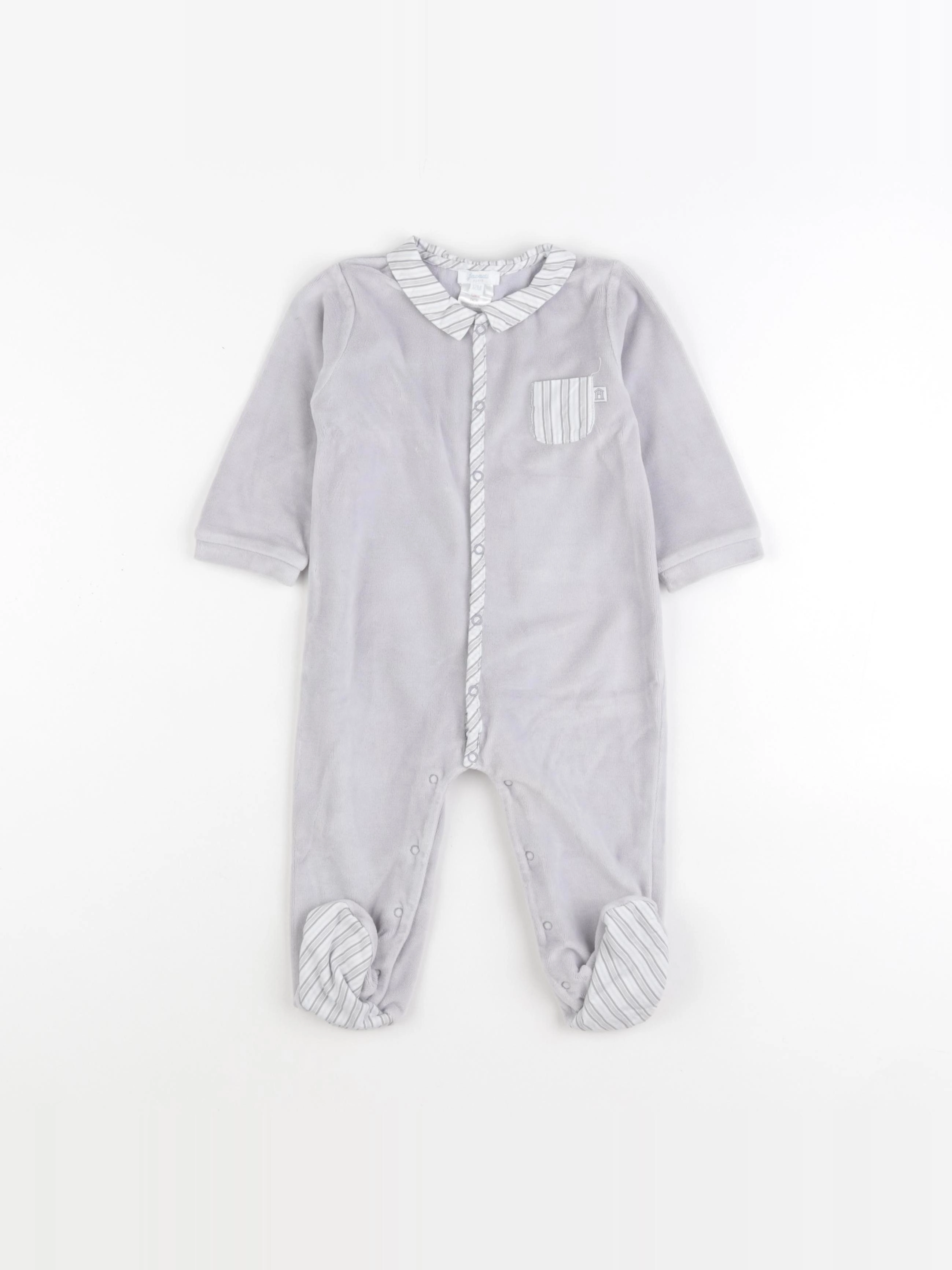 Jacadi - pyjama velours gris - 12 mois