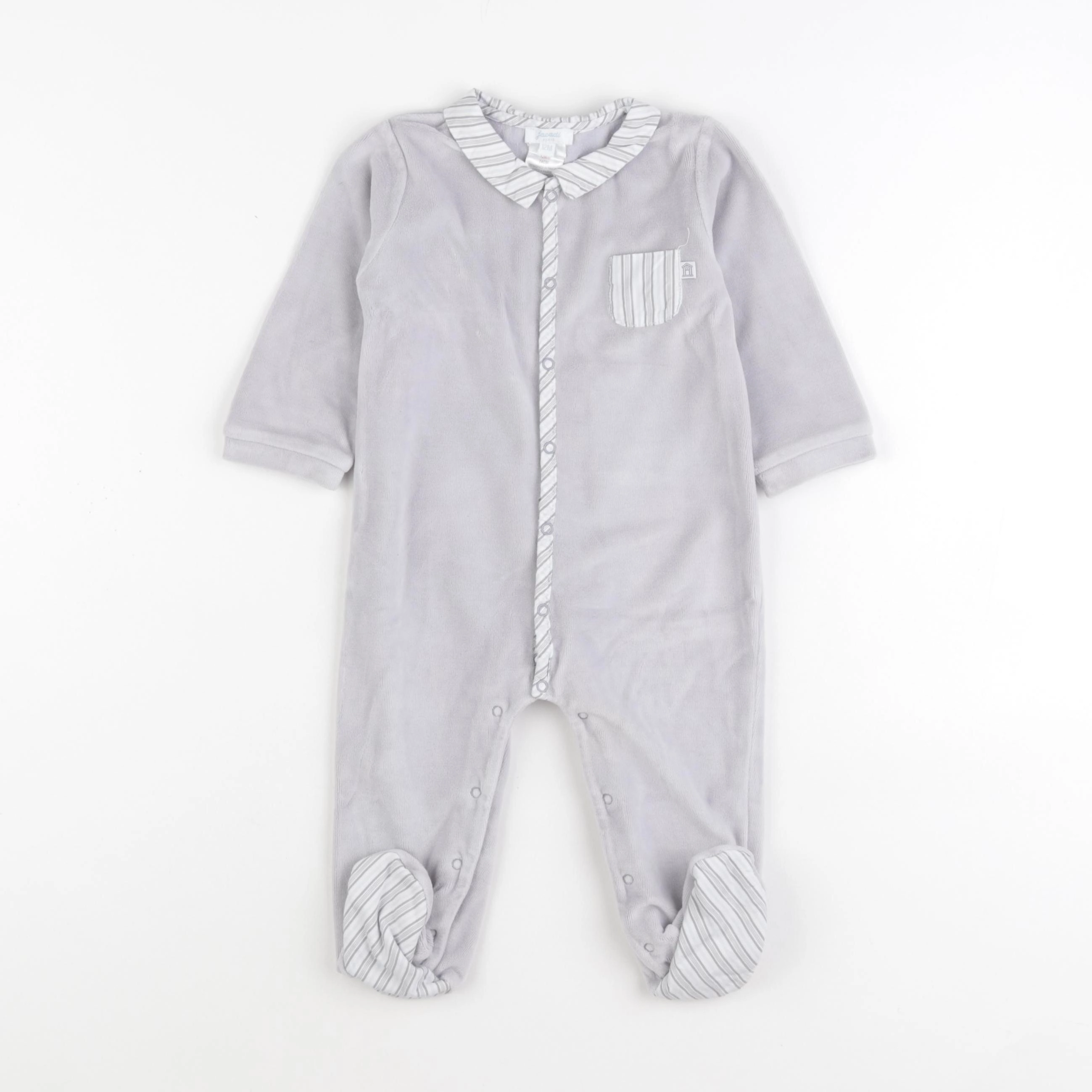 Jacadi - pyjama velours gris - 12 mois