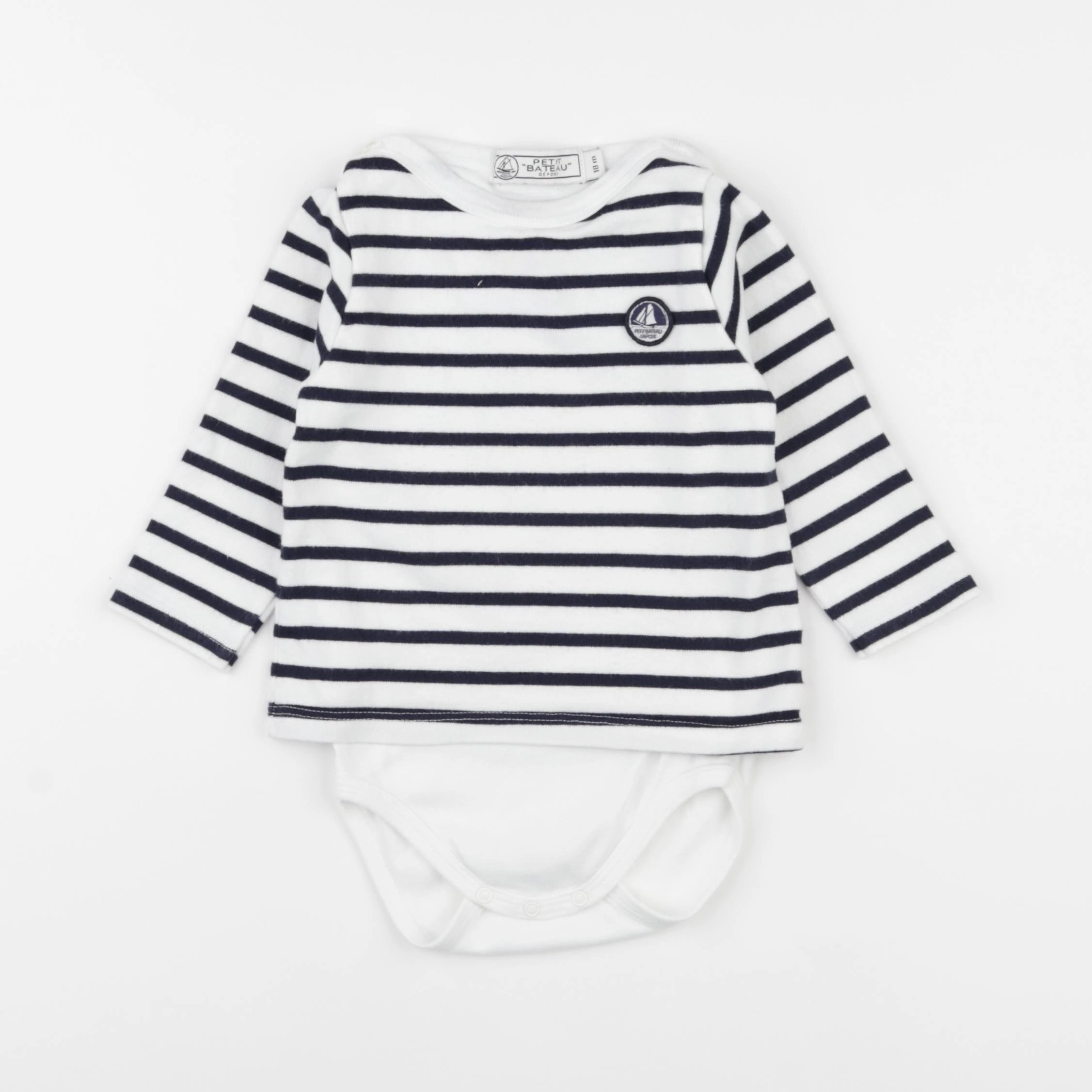 Petit Bateau - body tee-shirt blanc - 18 mois