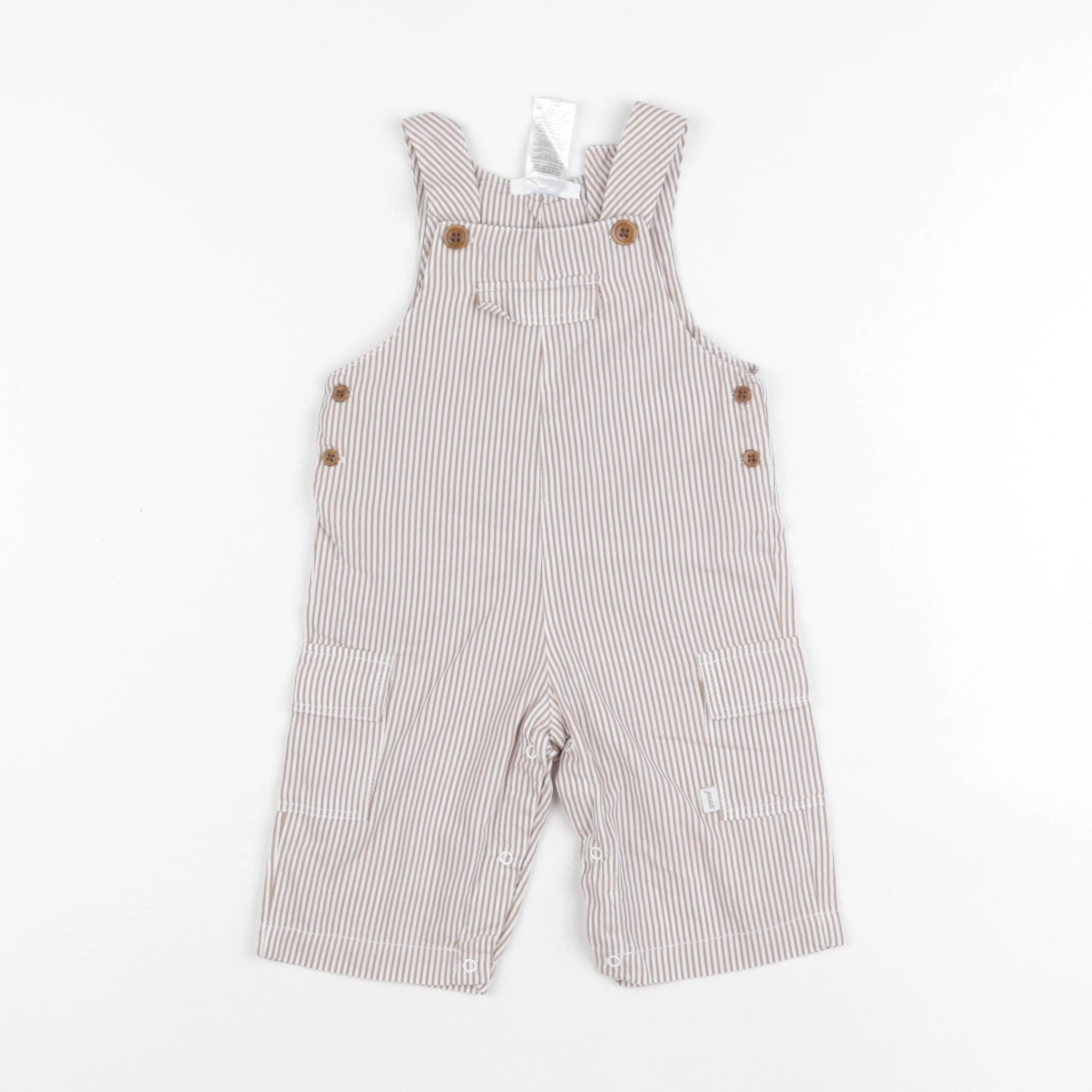 Jacadi - salopette beige, blanc - 3 mois
