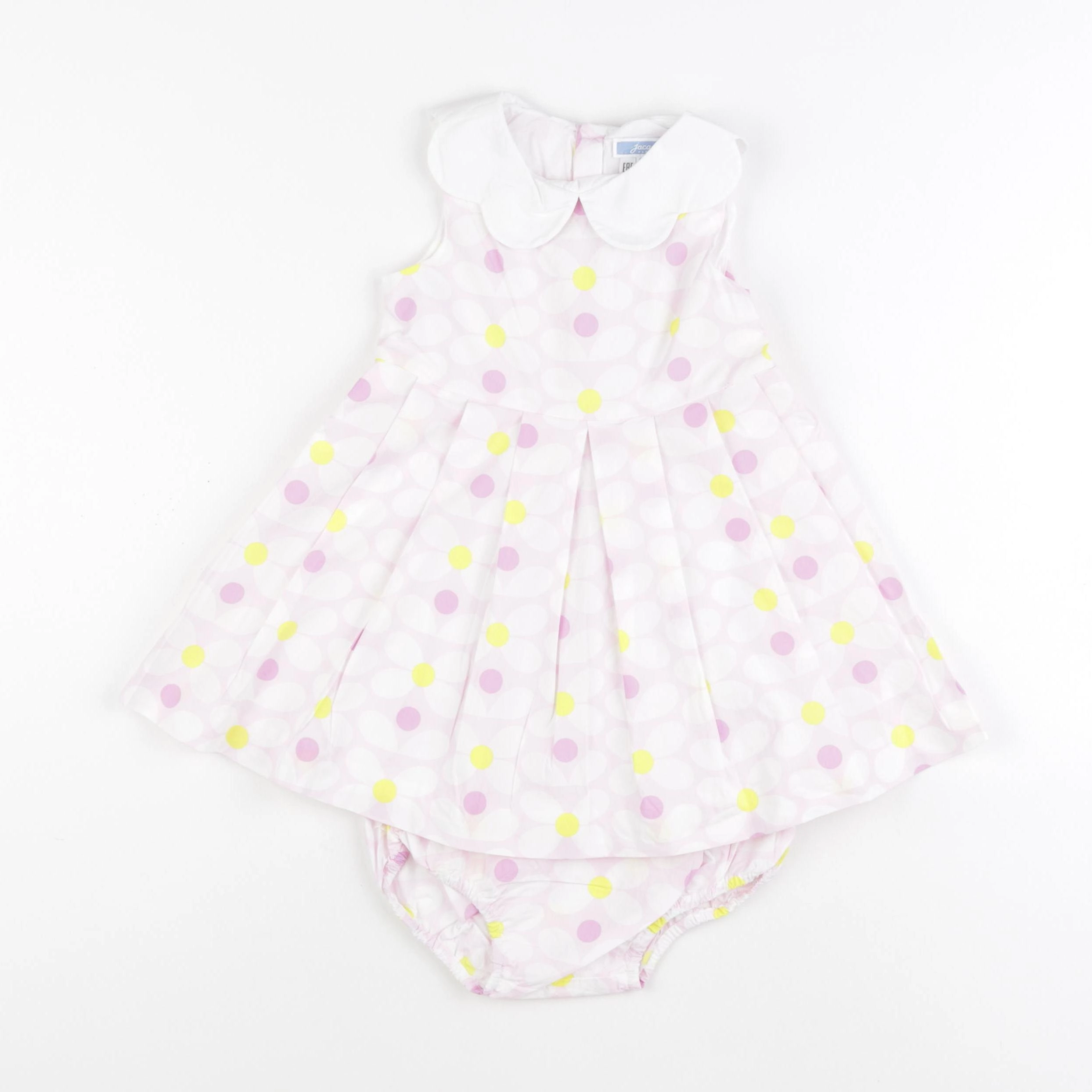 Jacadi - robe blanc, rose - 24 mois