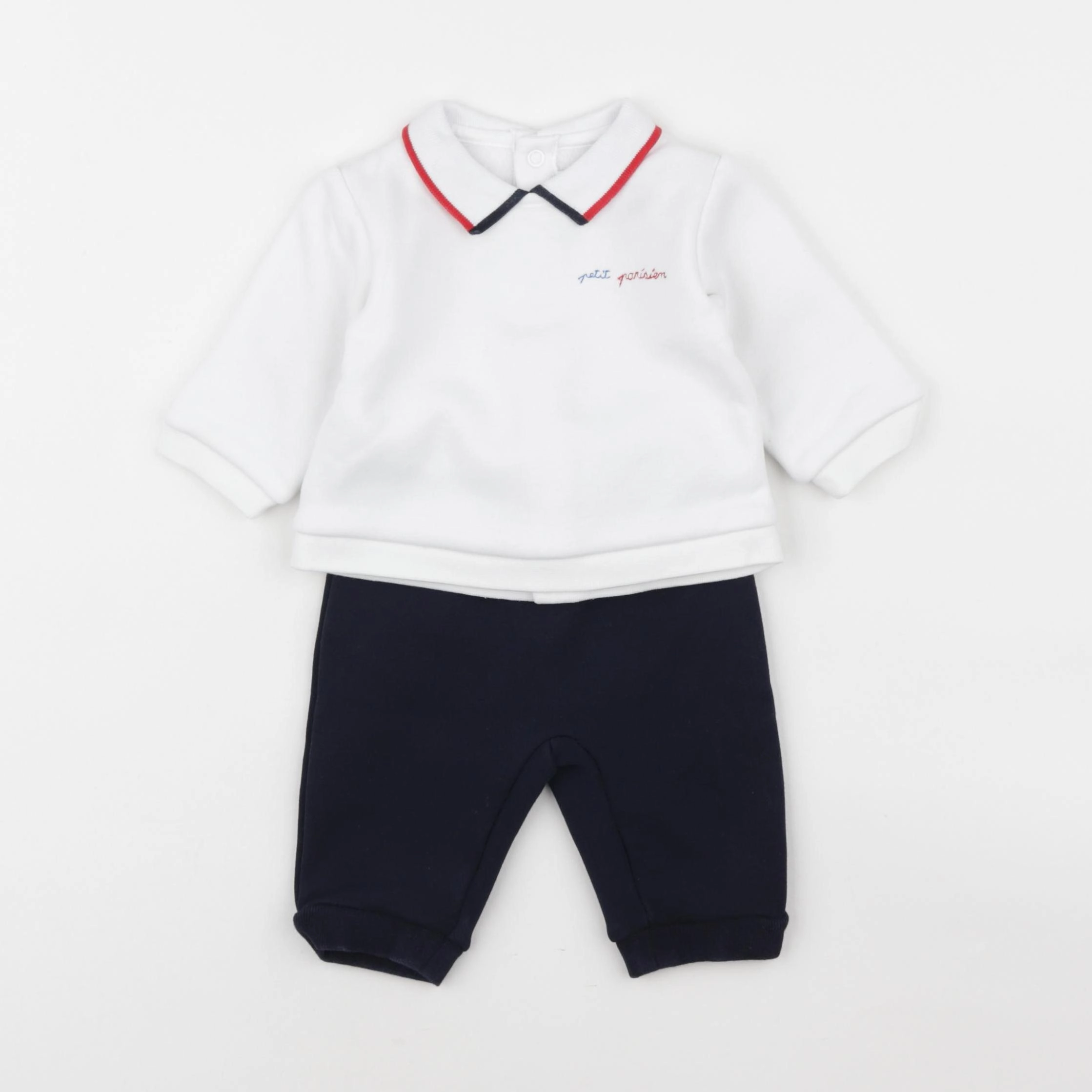 Jacadi - ensemble blanc, bleu - 3 mois