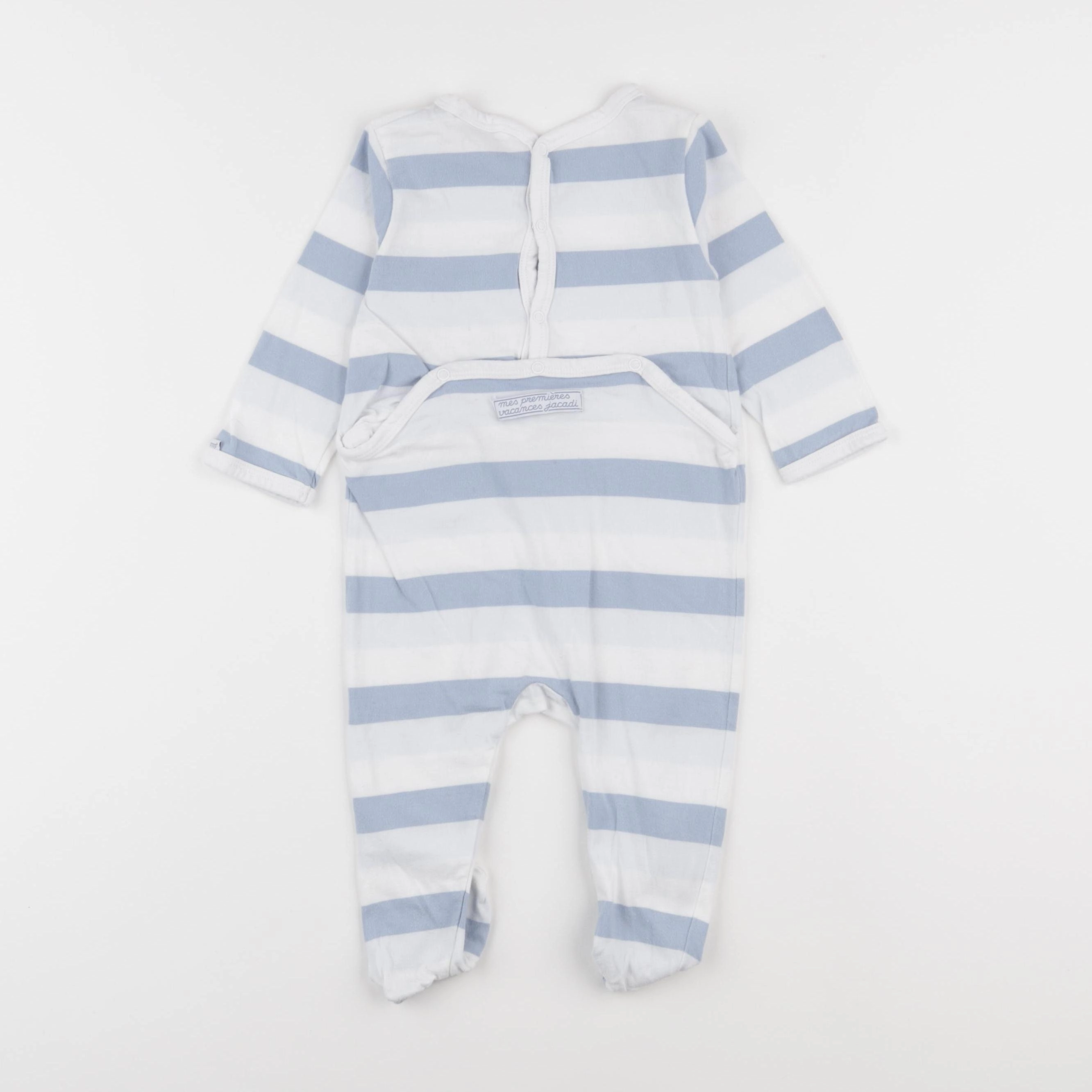 Jacadi - pyjama coton blanc, bleu - 12 mois
