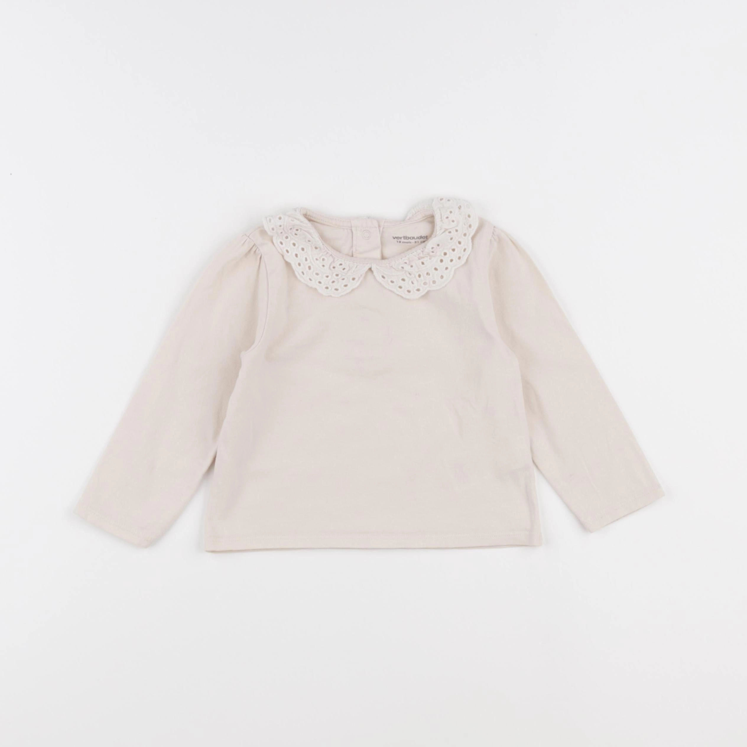 Vertbaudet - tee-shirt beige - 18 mois