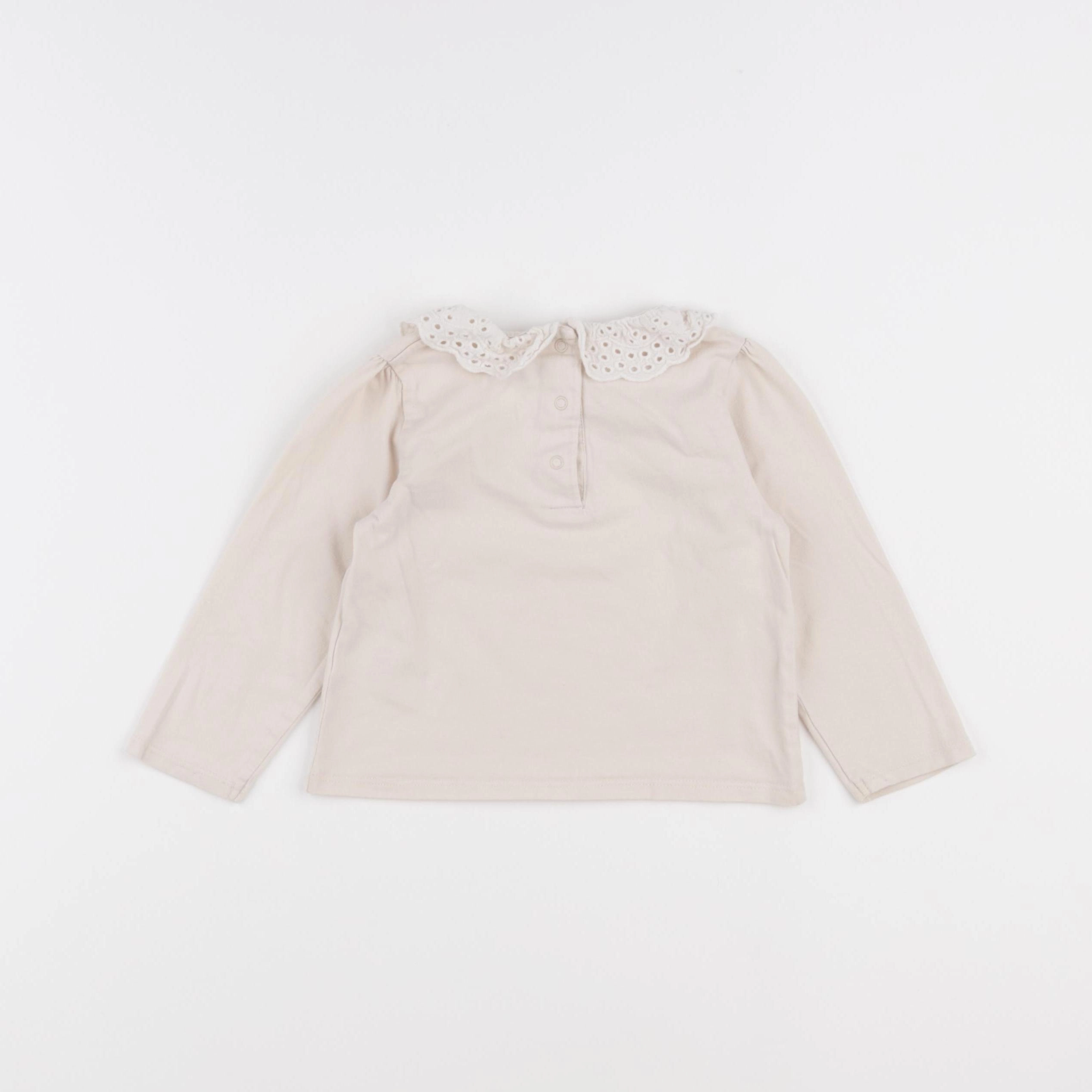 Vertbaudet - tee-shirt beige - 18 mois