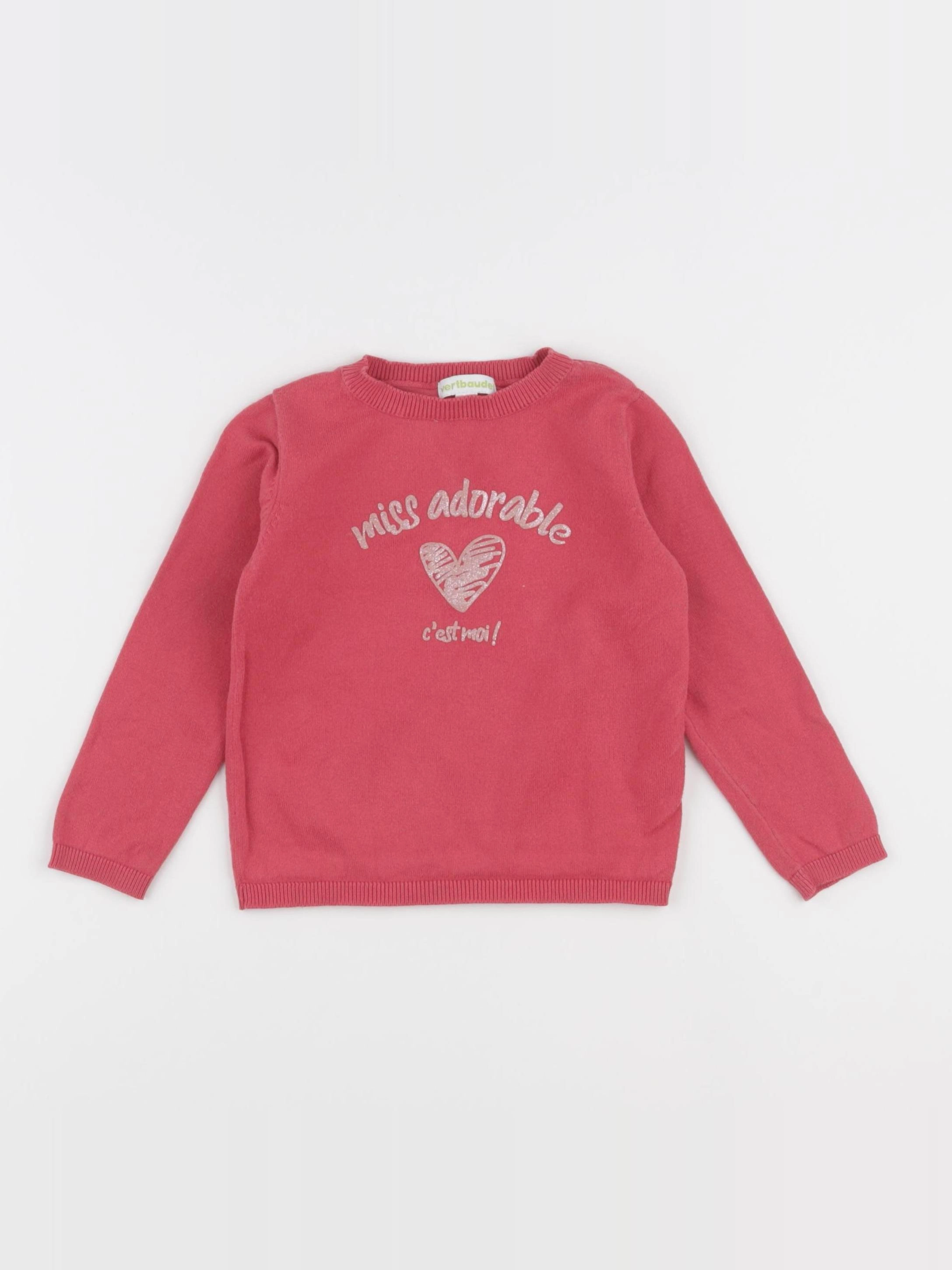 Vertbaudet - pull rose - 2 ans