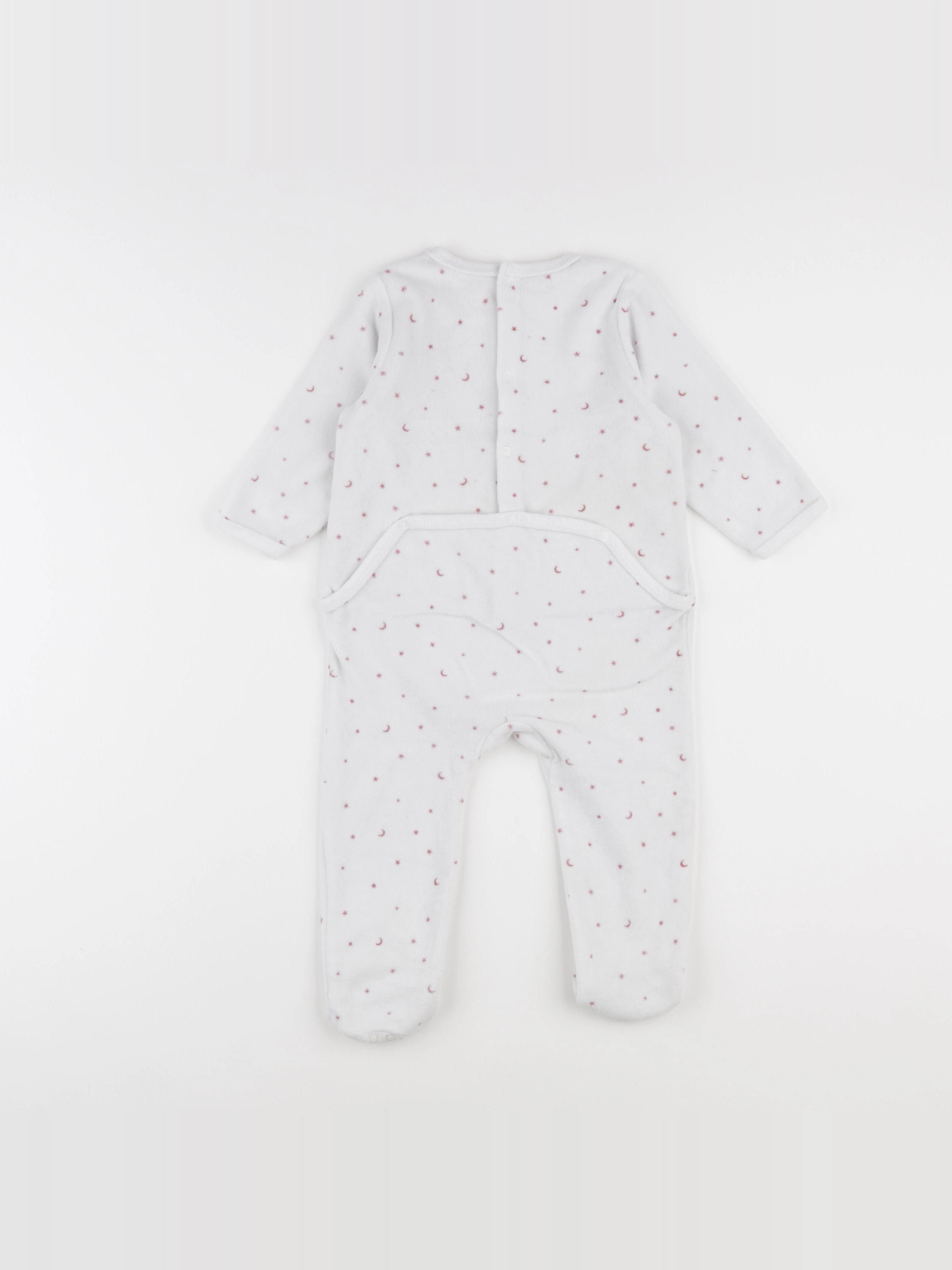 Vertbaudet - pyjama velours blanc, rouge - 18 mois