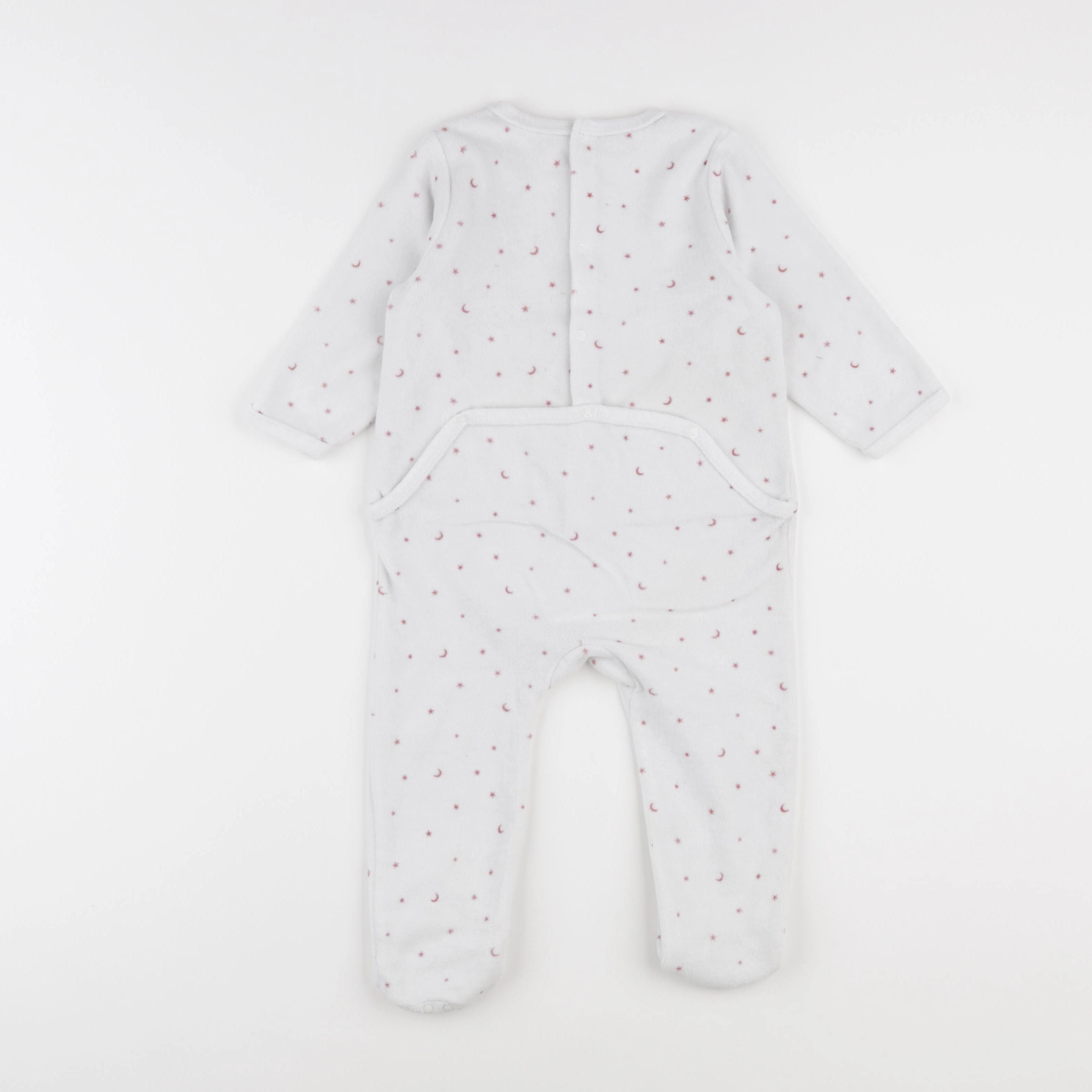 Vertbaudet - pyjama velours blanc, rouge - 18 mois