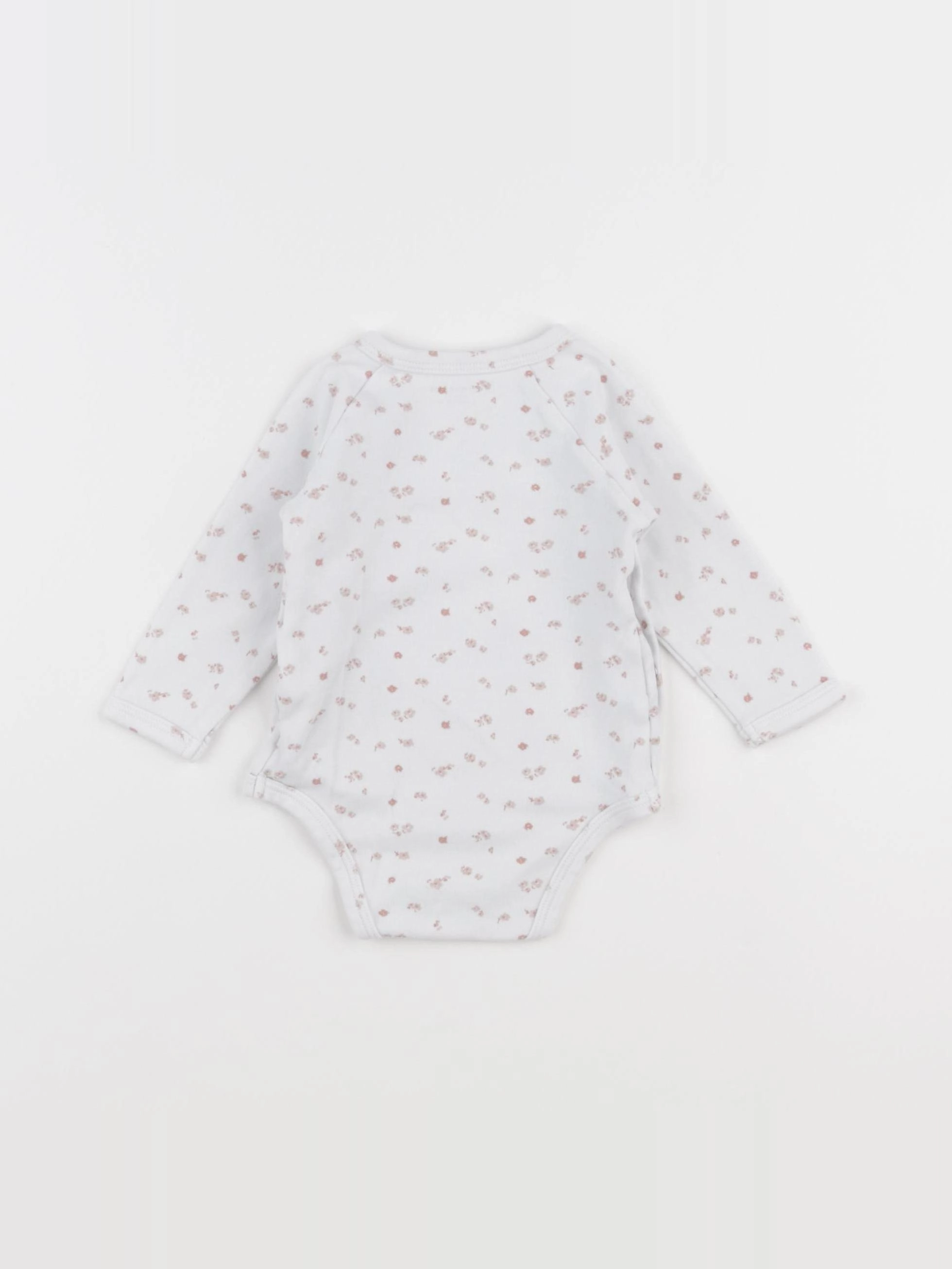 Vertbaudet - body blanc, rose - 9 mois