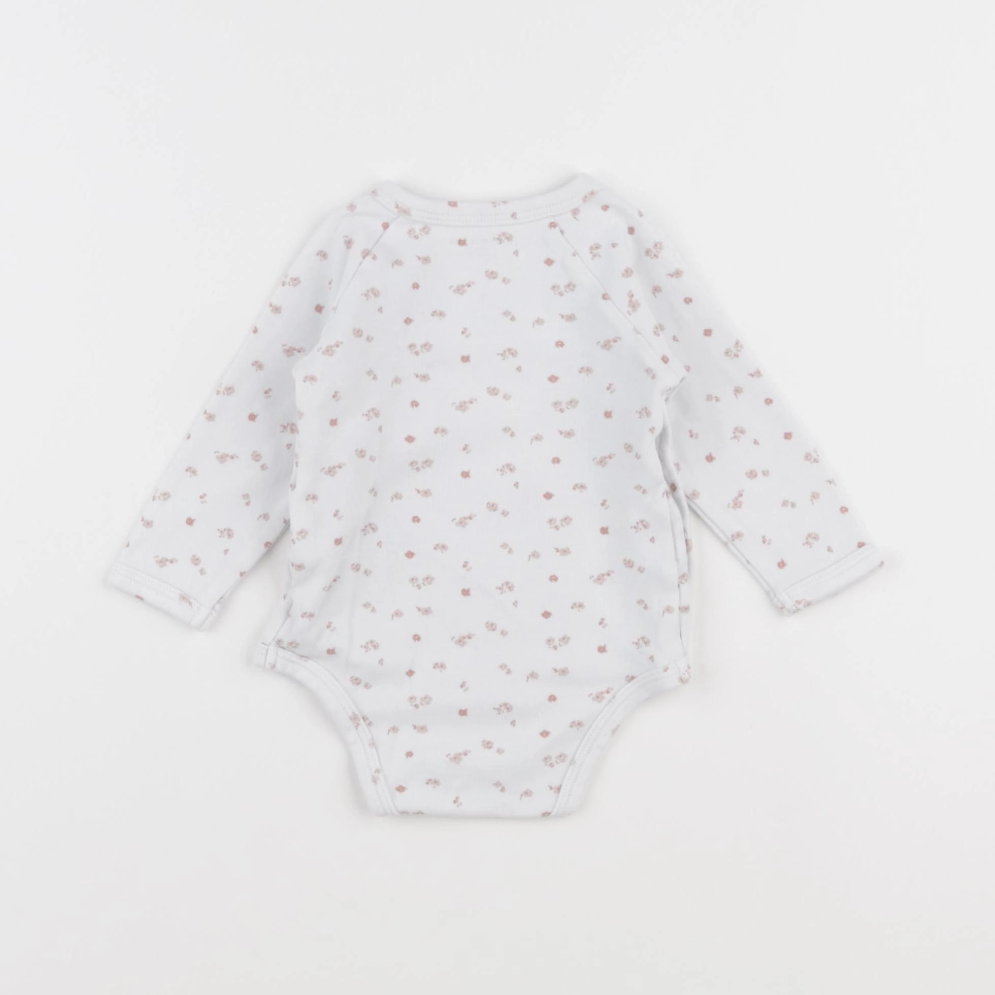 Vertbaudet - body blanc, rose - 9 mois