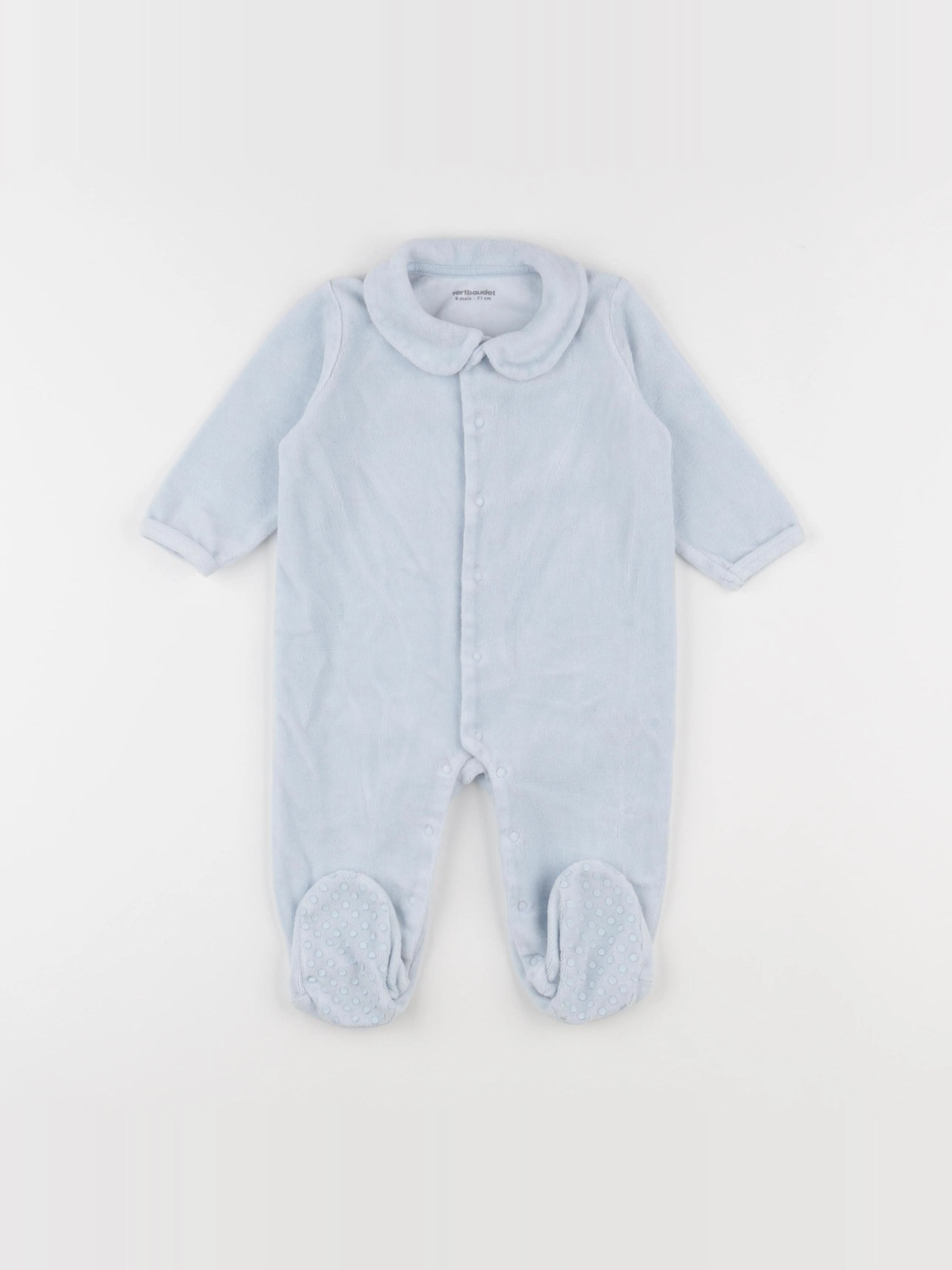 Vertbaudet - pyjama velours bleu - 9 mois