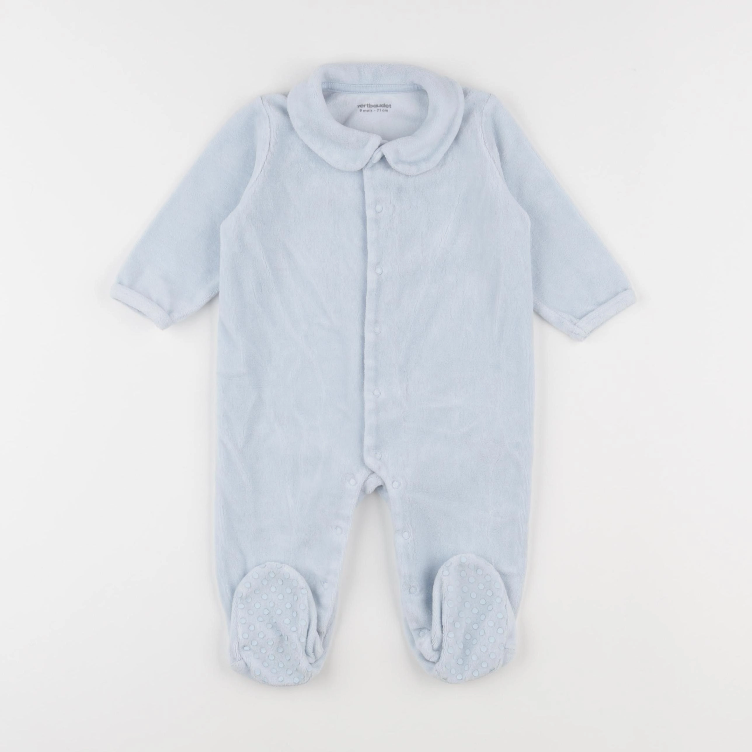 Vertbaudet - pyjama velours bleu - 9 mois