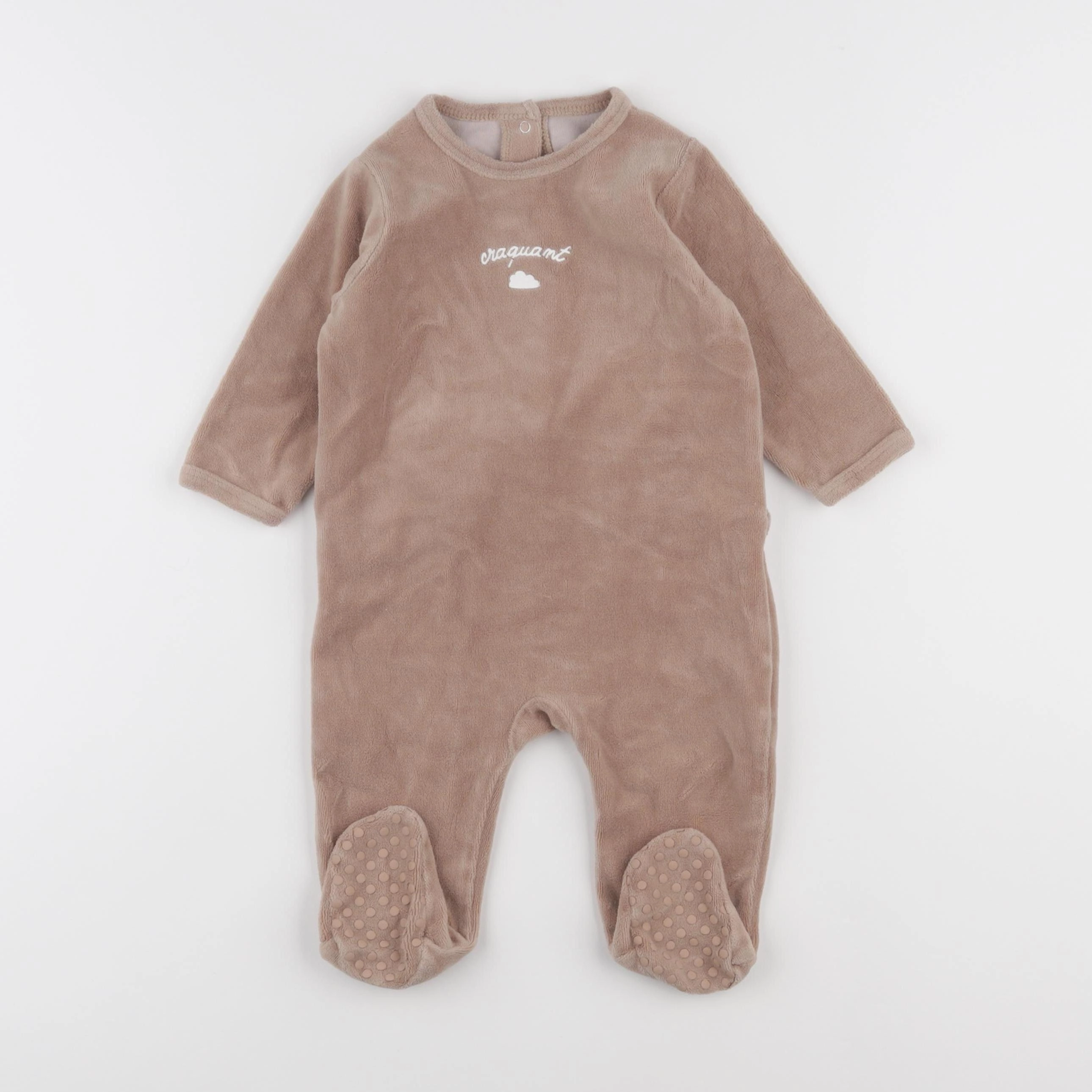 Vertbaudet - pyjama velours marron - 9 mois