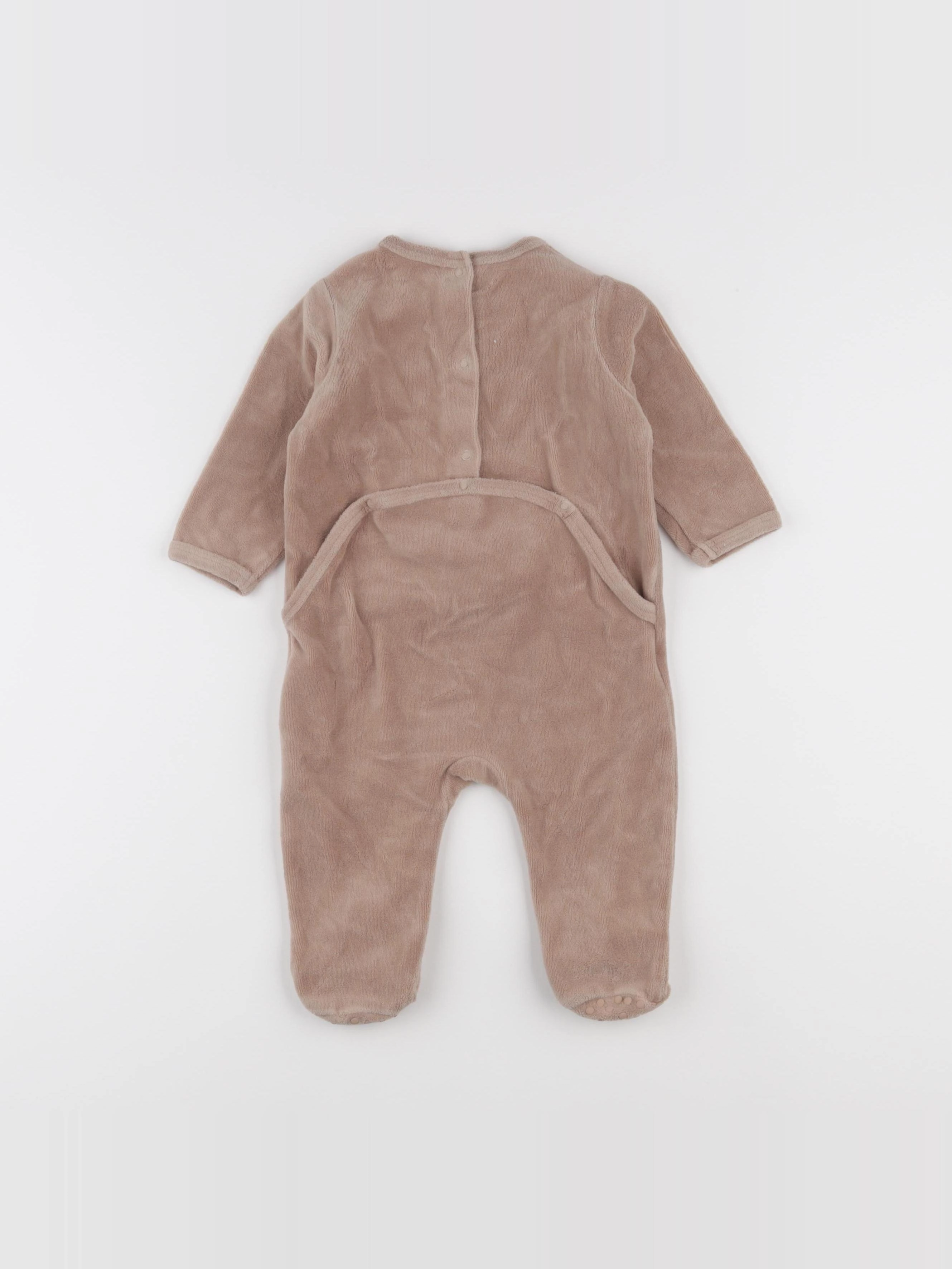 Vertbaudet - pyjama velours marron - 9 mois