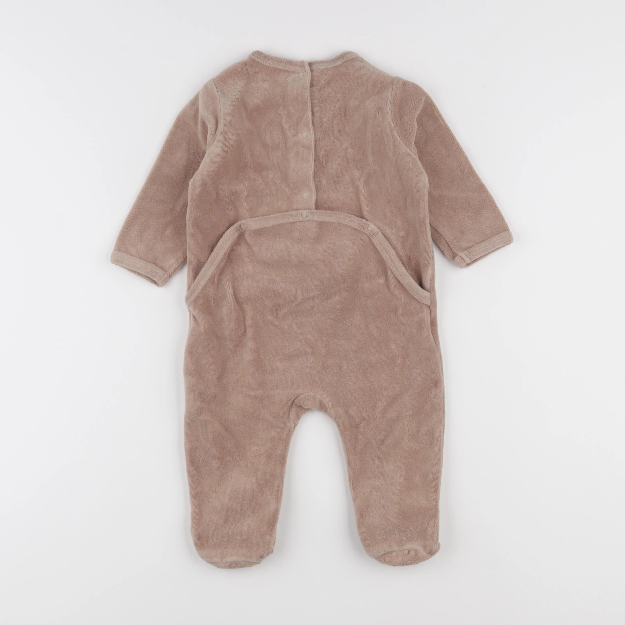 Vertbaudet - pyjama velours marron - 9 mois