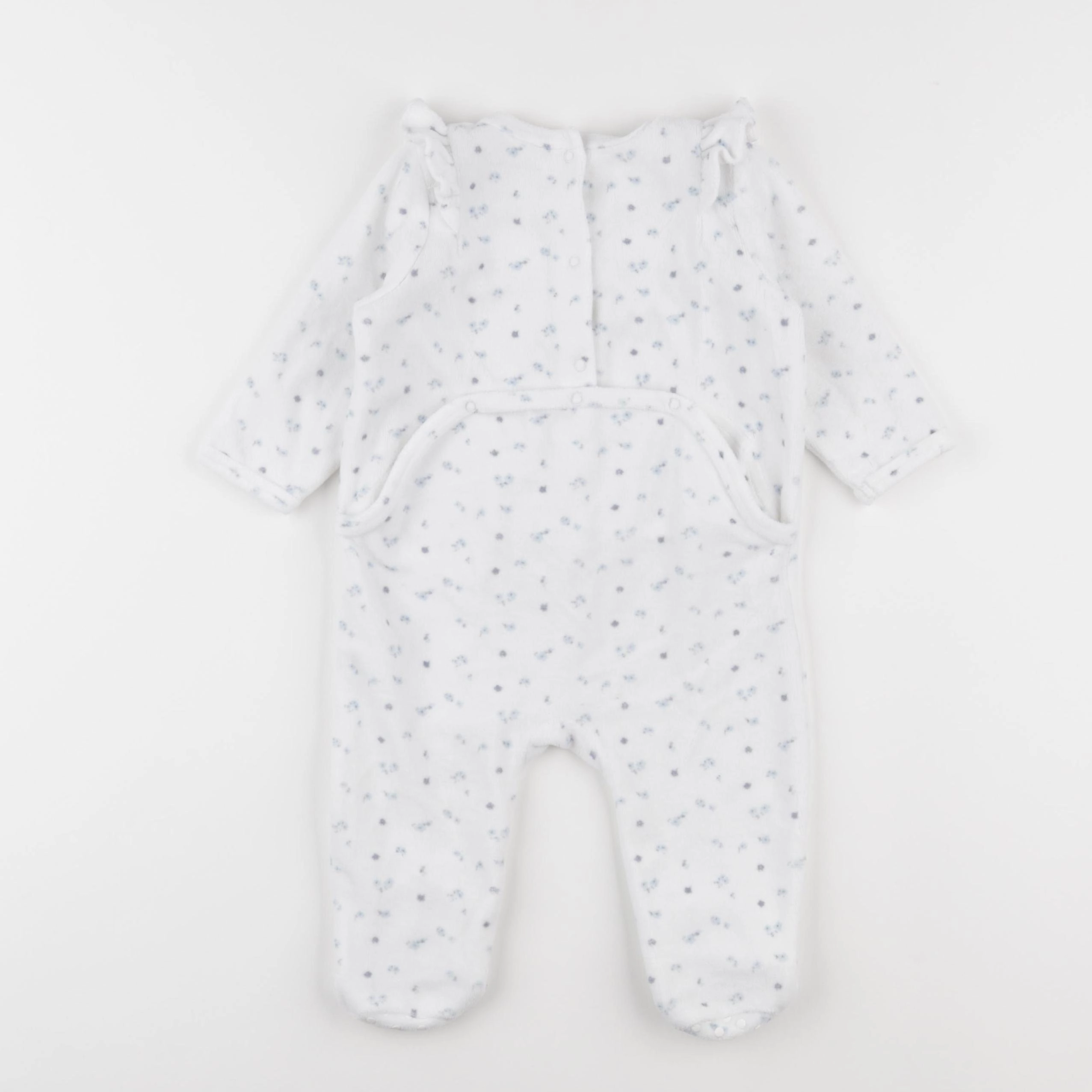 Vertbaudet - pyjama velours blanc, bleu - 9 mois