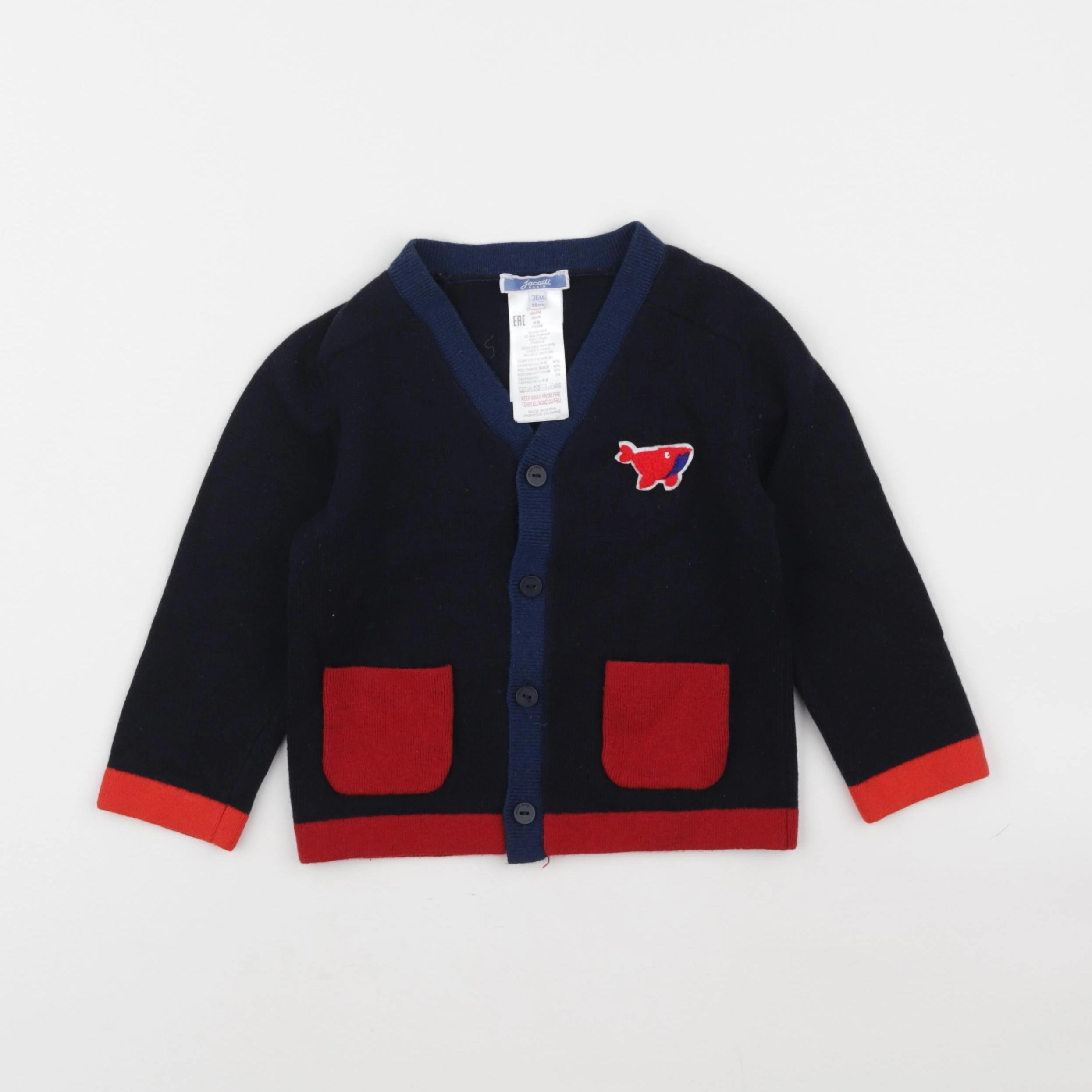 Jacadi - gilet bleu - 36 mois