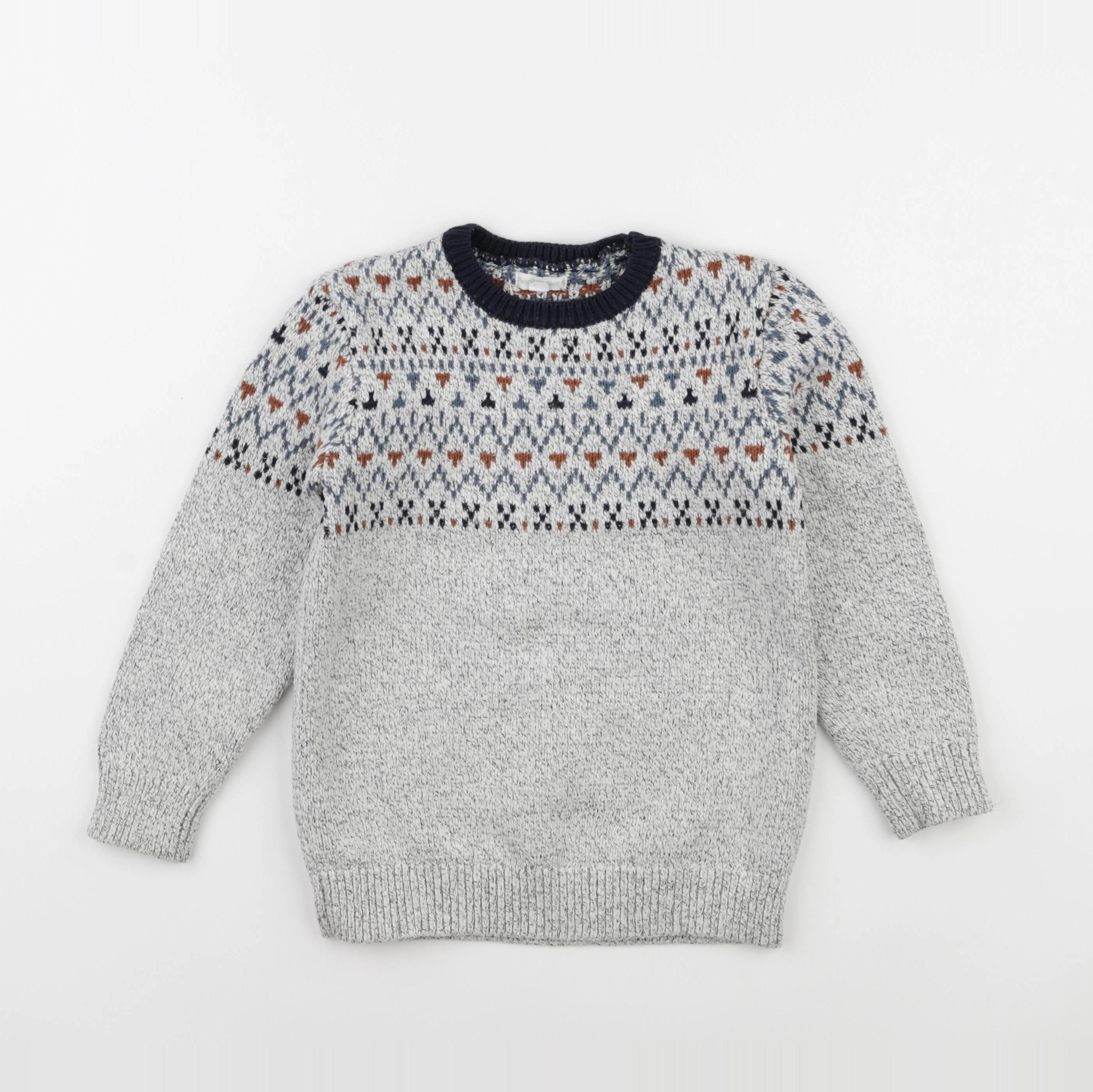Vertbaudet - pull gris - 6 ans