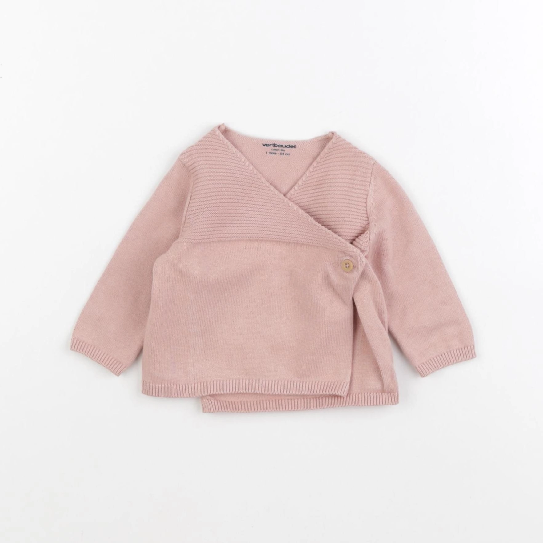 Vertbaudet - gilet rose - 1 mois