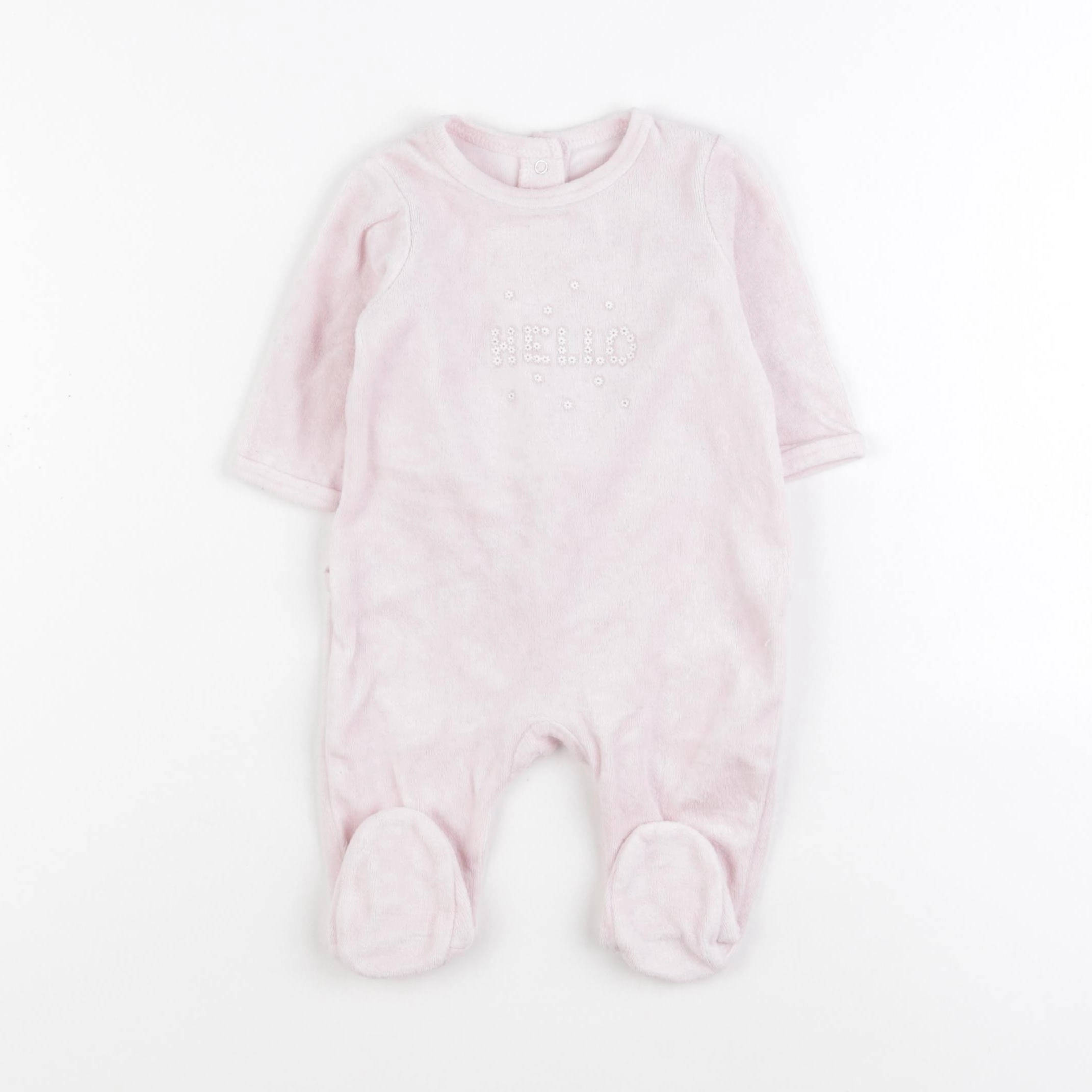 Vertbaudet - pyjama velours rose - 3 mois