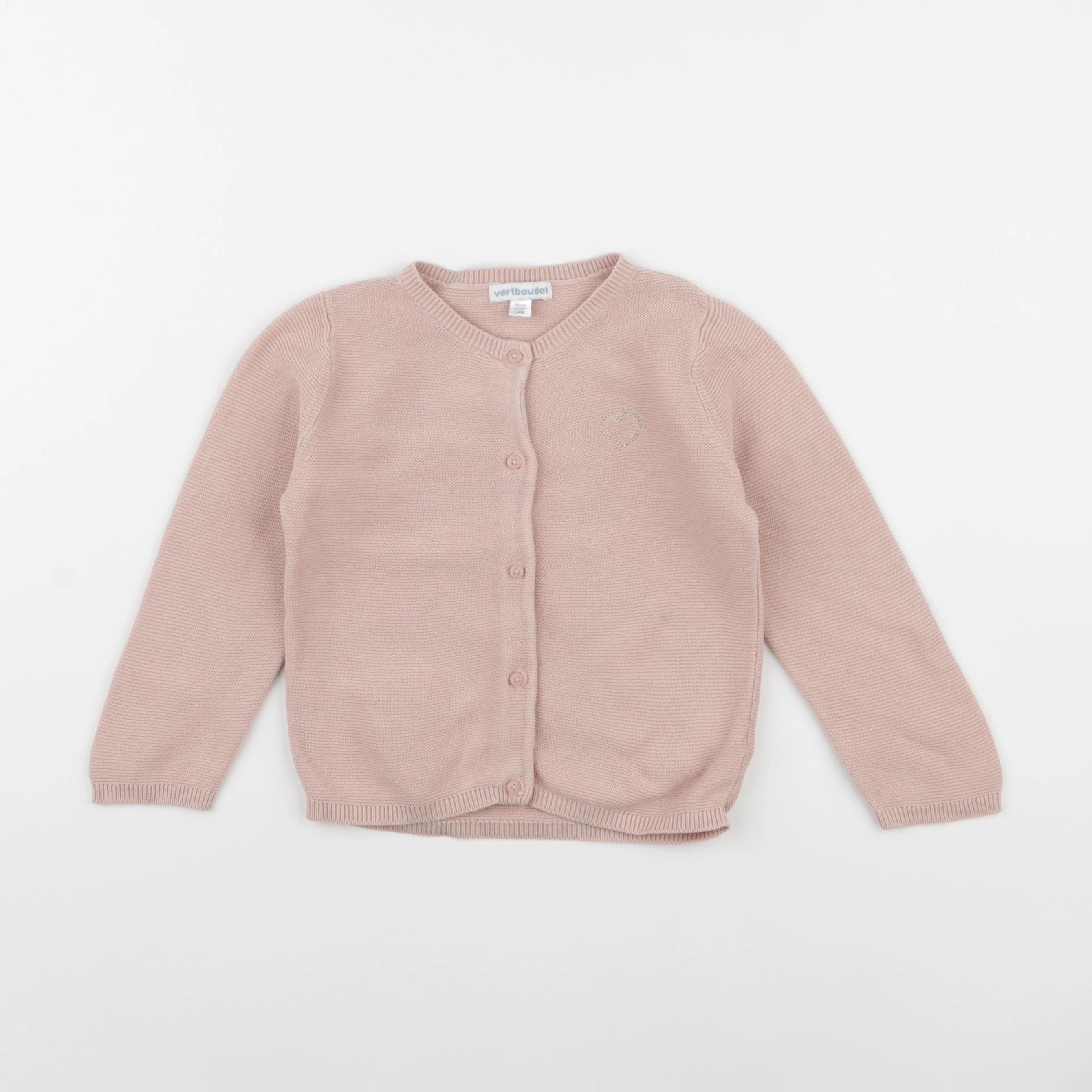 Vertbaudet - gilet rose - 24 mois