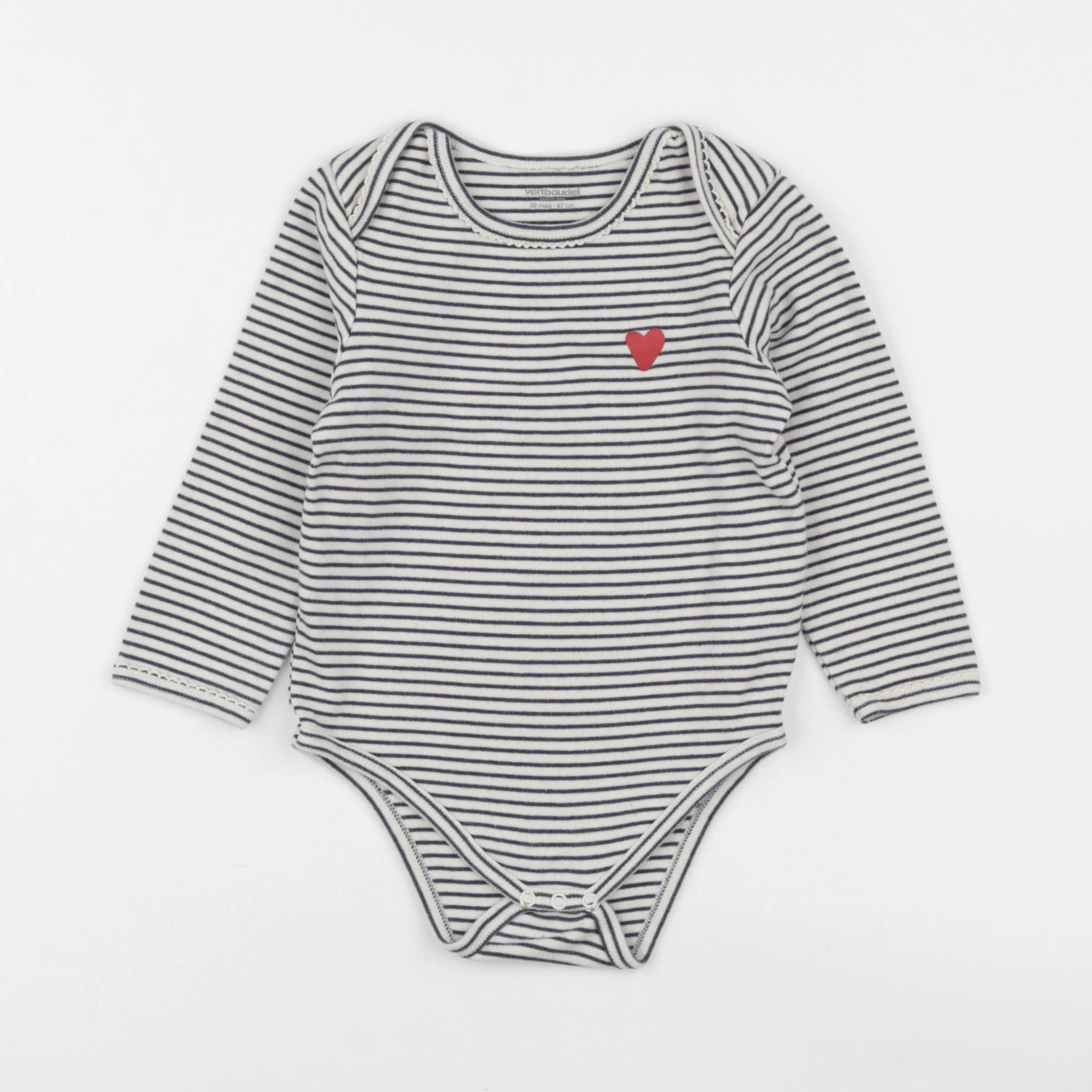 Vertbaudet - body beige, bleu - 36 mois