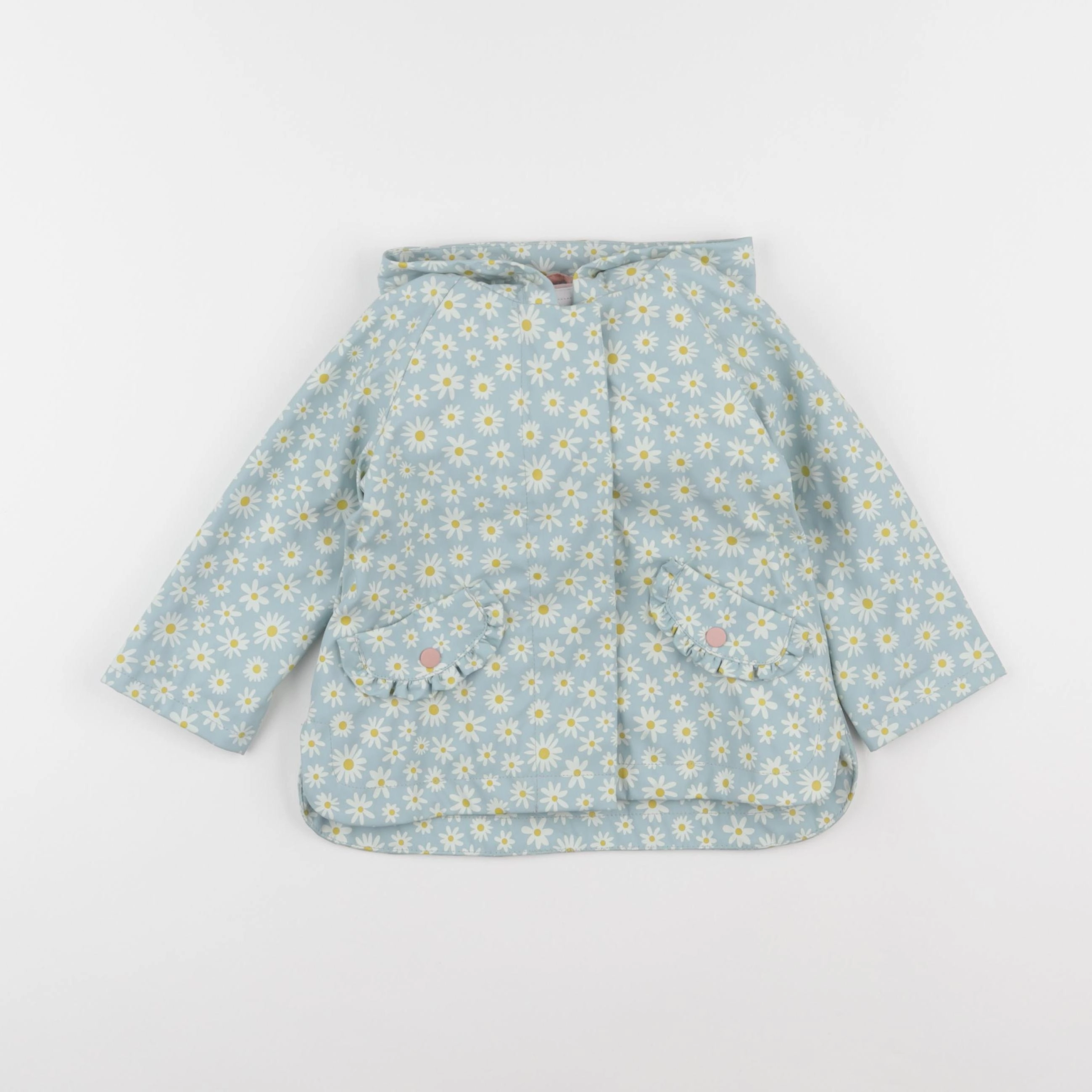 Vertbaudet - imperméable vert, blanc - 18 mois