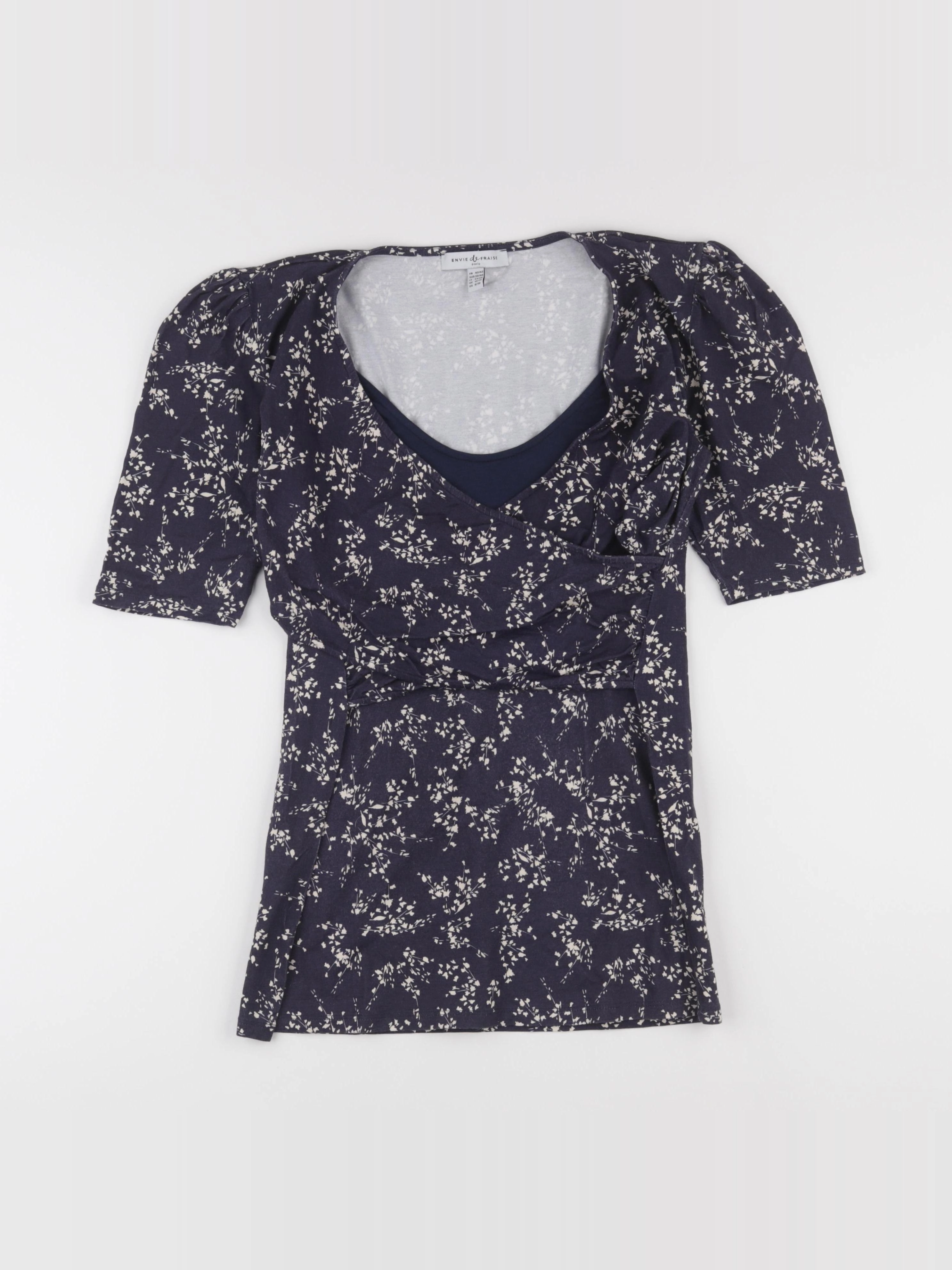 Envie de fraise - tee-shirt allaitement, grossesse bleu, blanc - 40 à 42