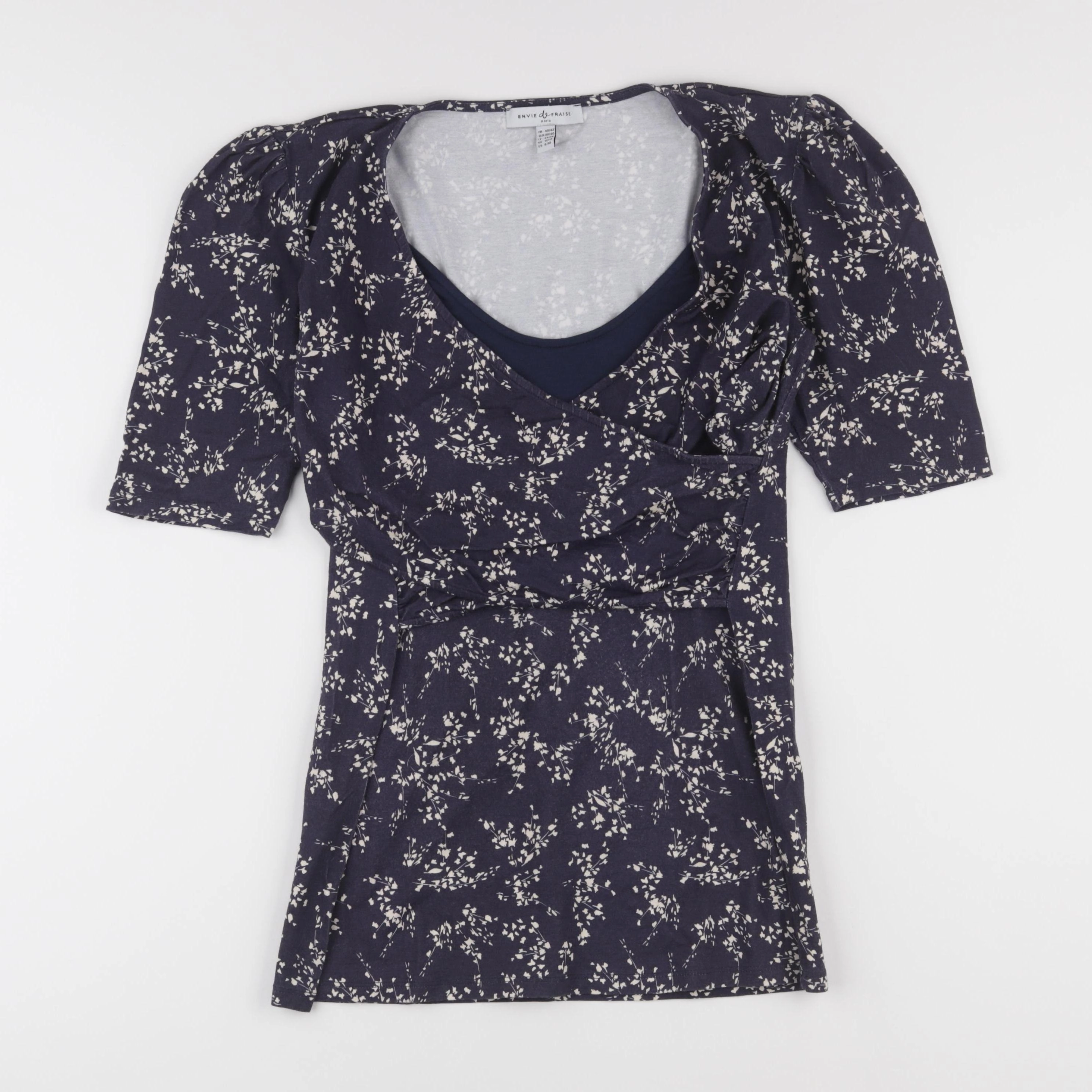 Envie de fraise - tee-shirt allaitement, grossesse bleu, blanc - 40 à 42