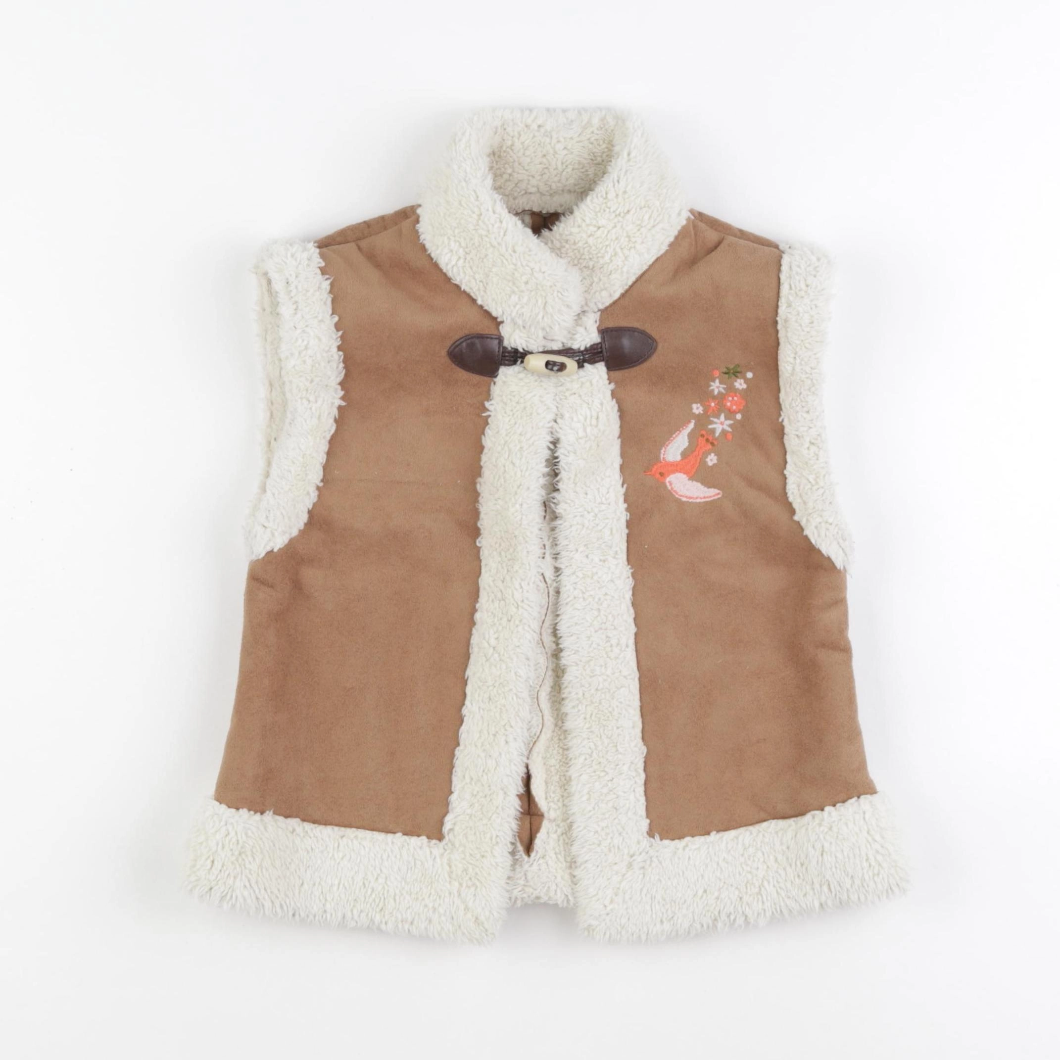 Vertbaudet - gilet beige - 8 ans