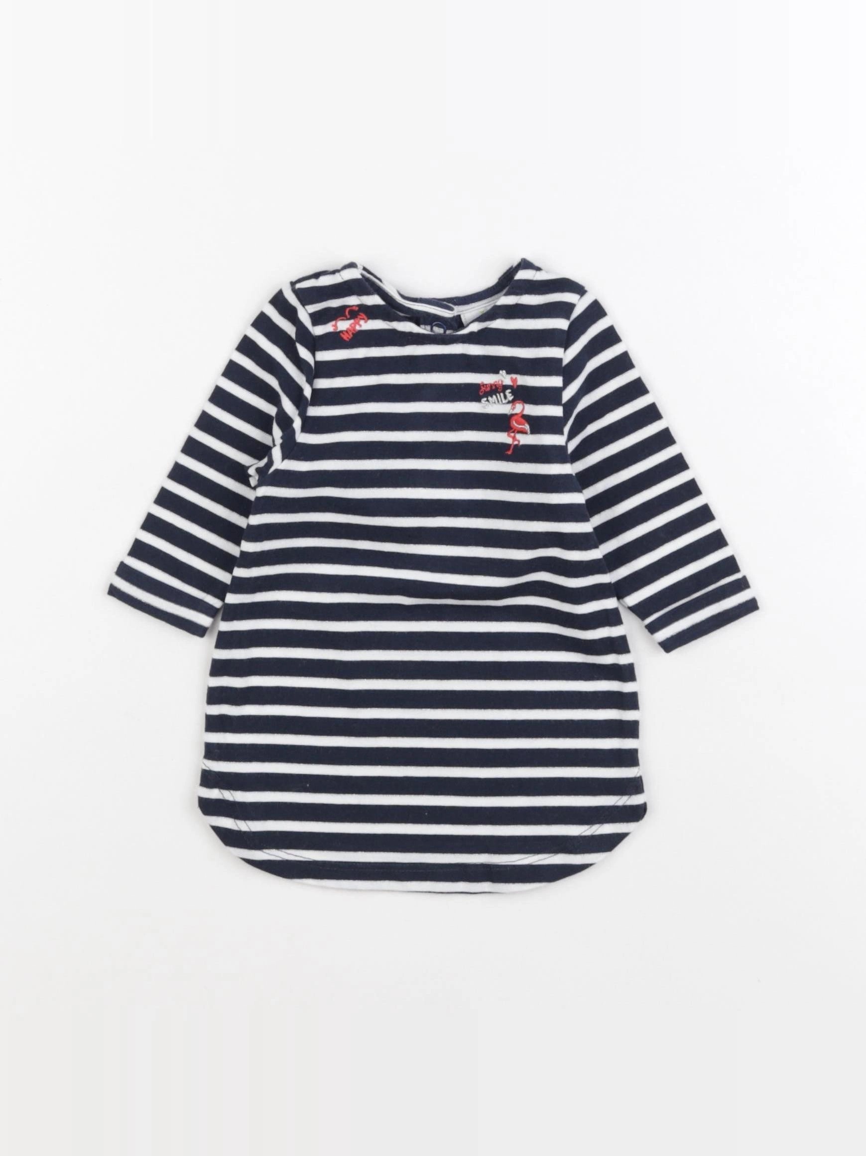 Tape à l'oeil - robe blanc, bleu - 3 mois