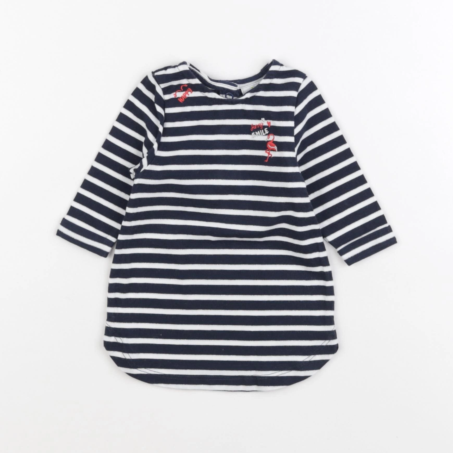 Tape à l'oeil - robe blanc, bleu - 3 mois
