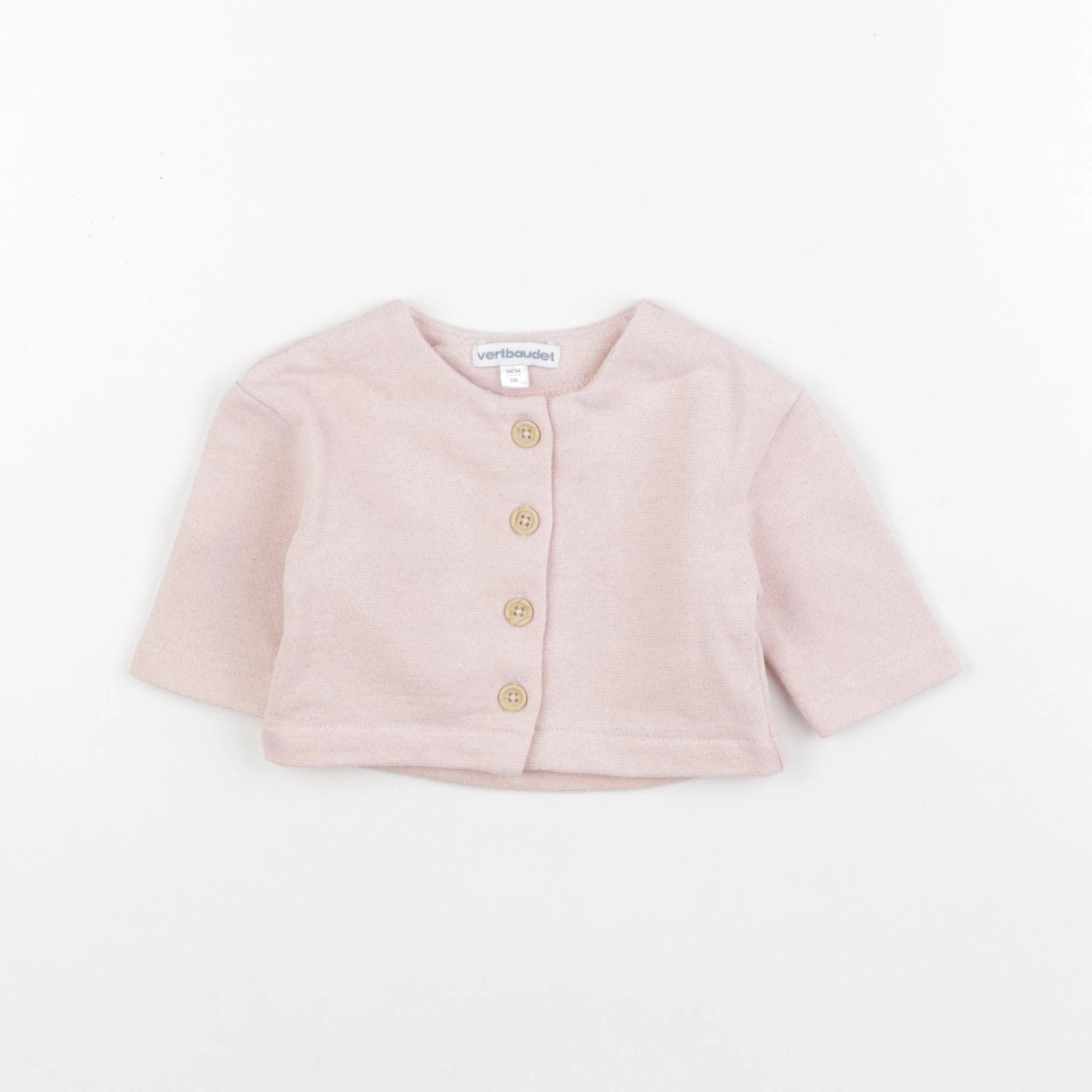 Vertbaudet - sweat rose - 1 mois