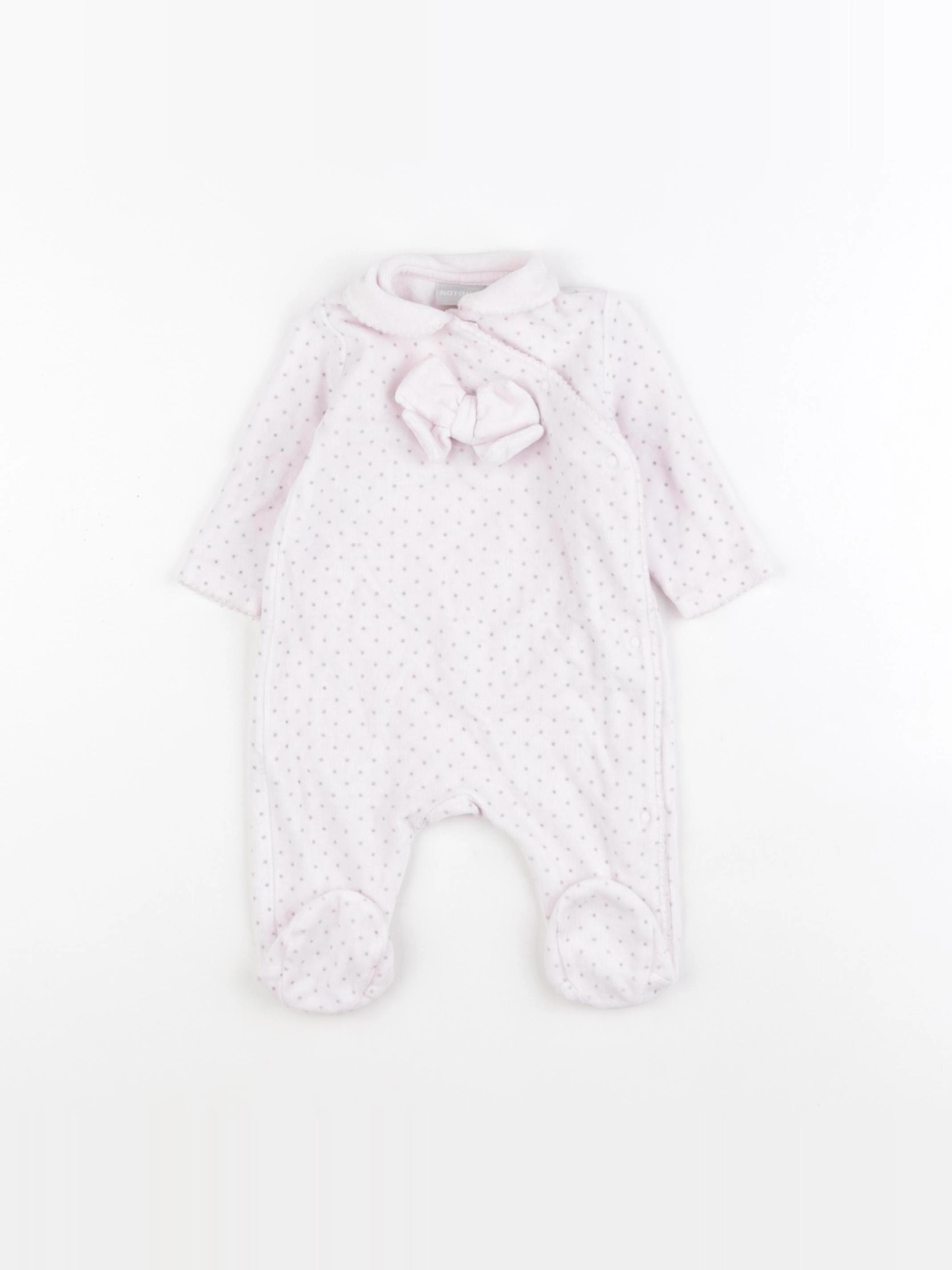 Natalys - pyjama velours rose - 3 mois